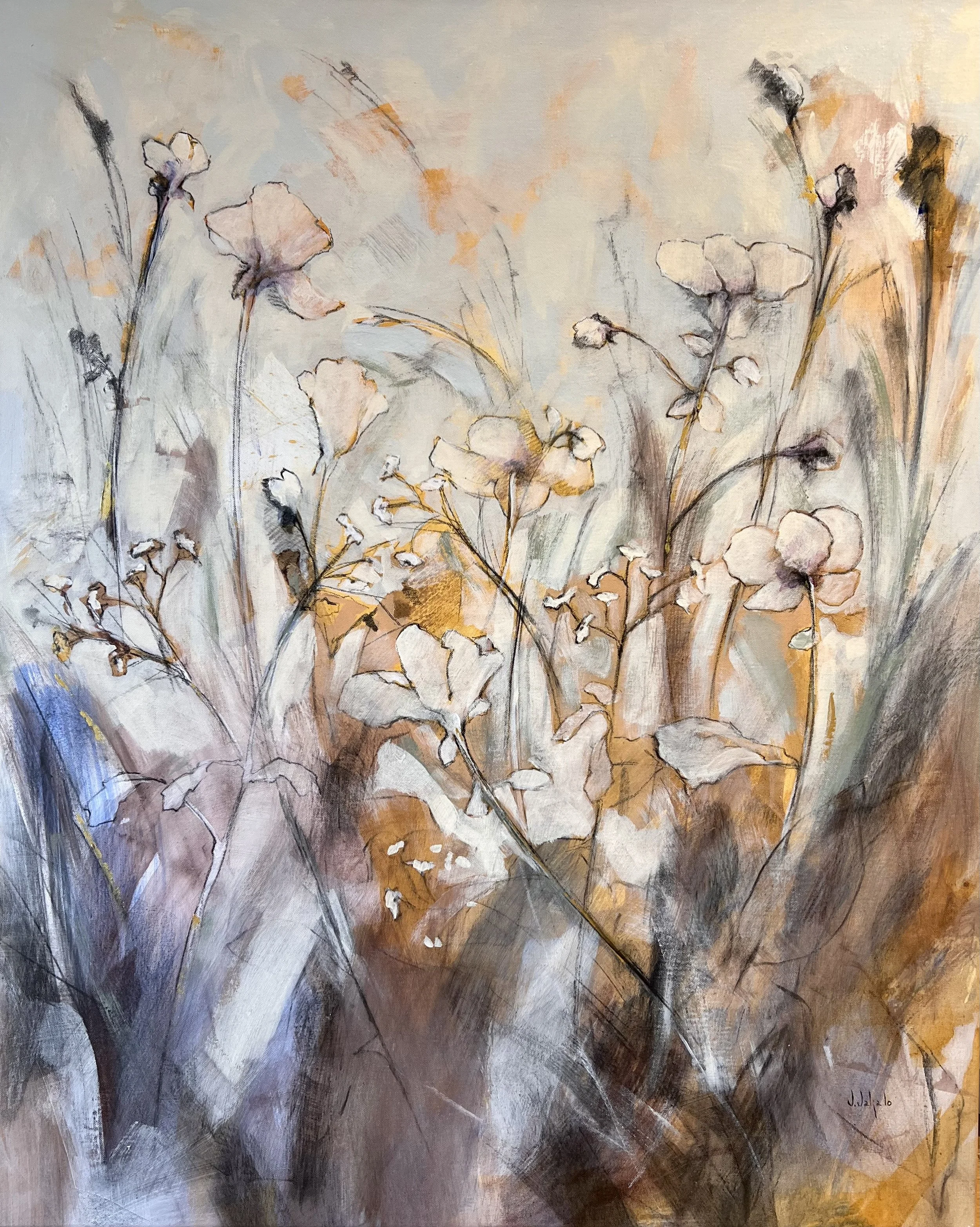 "Floral I", 48"x 36" orig. oil painting on canvas.