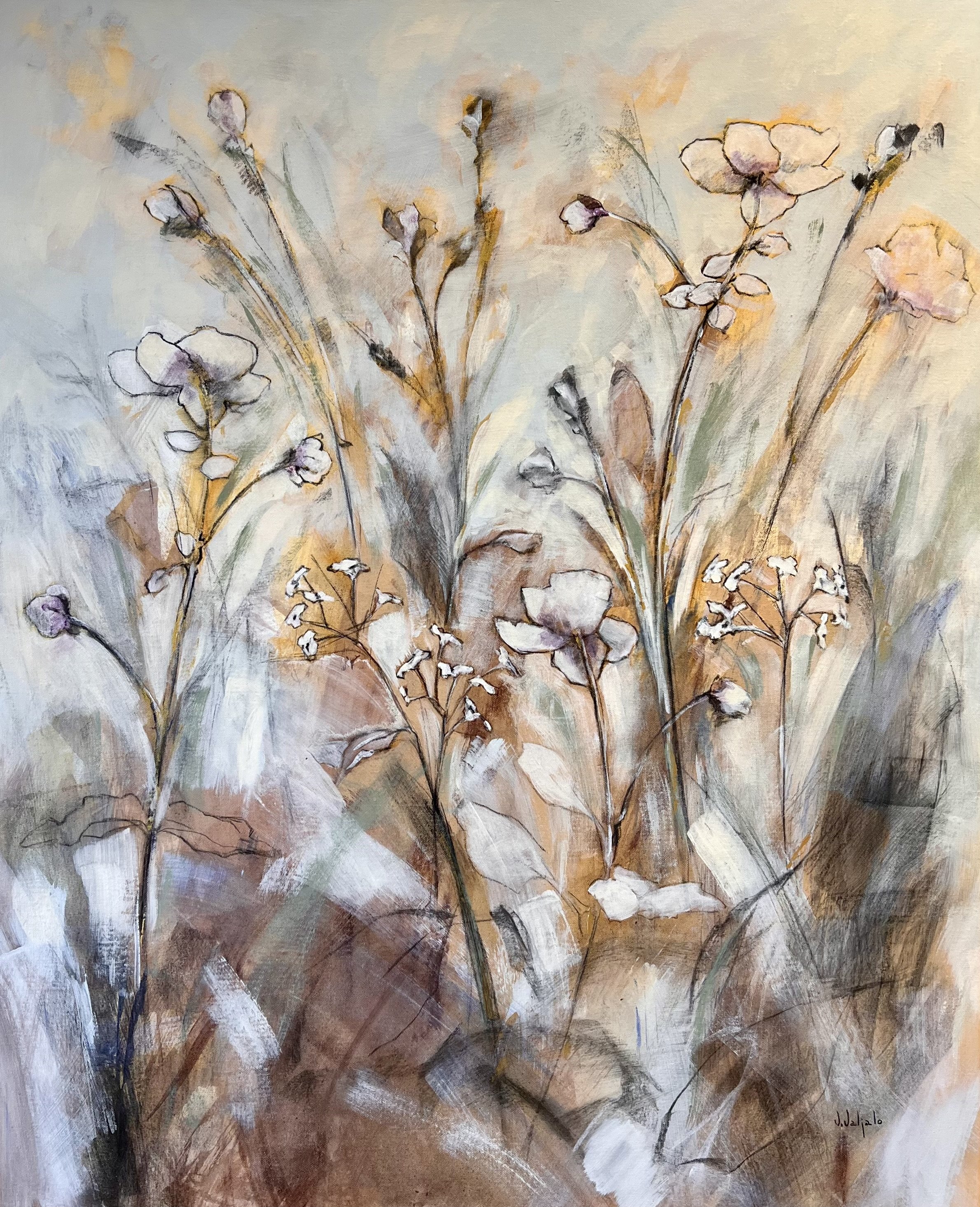 "Floral II", 48"x 36" orig. oil painting on canvas.