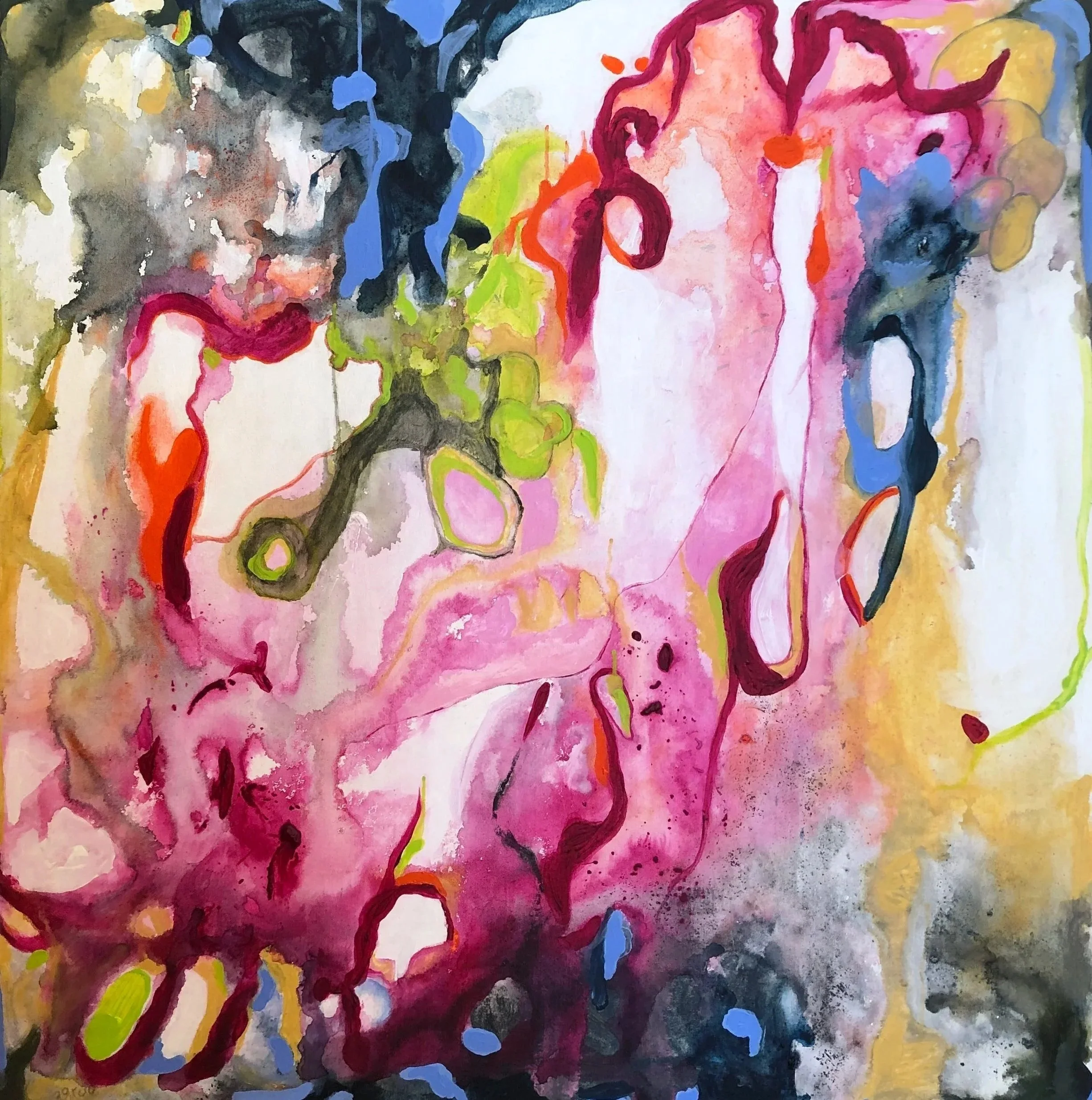 "Halcyon" 42"x42" orig. acrylic/oil on canvas.