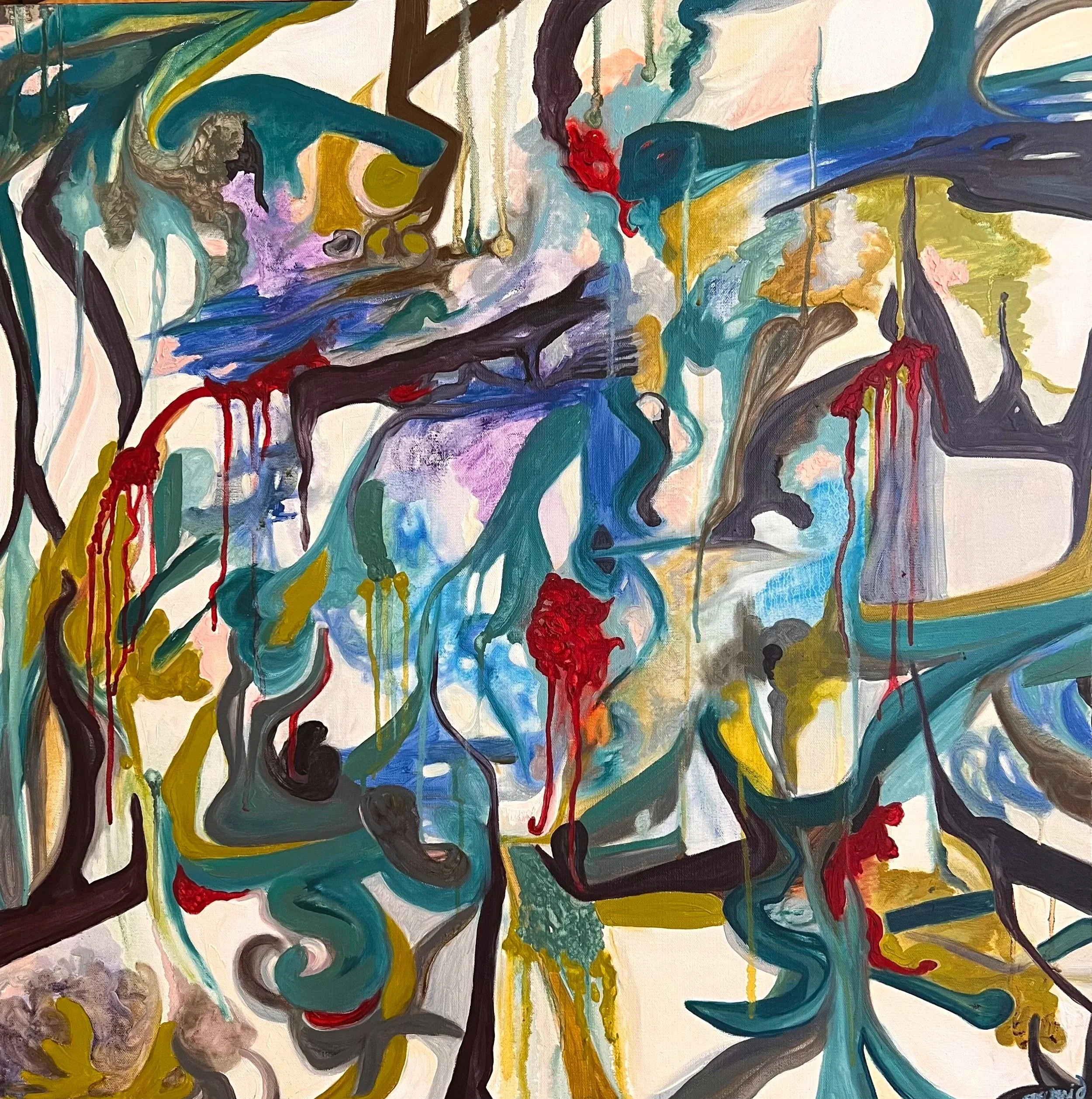 "Firefly, Fallen Angel, Series 1", 30"x30" orig. oil on canvas.