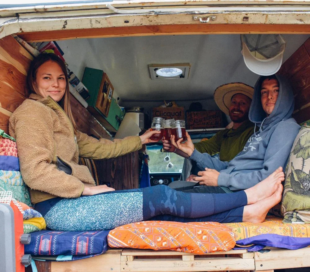 @vanlifediaries We're all smiles around here! 🍻 to the first Vanlife Diaries x Tiny House, Tiny Footprint podcast. Tune in as we interview @alifeonland about their renovated postal van. Thank you @ratiobeerworks for the brews.#vanlifediaries and we deliver.