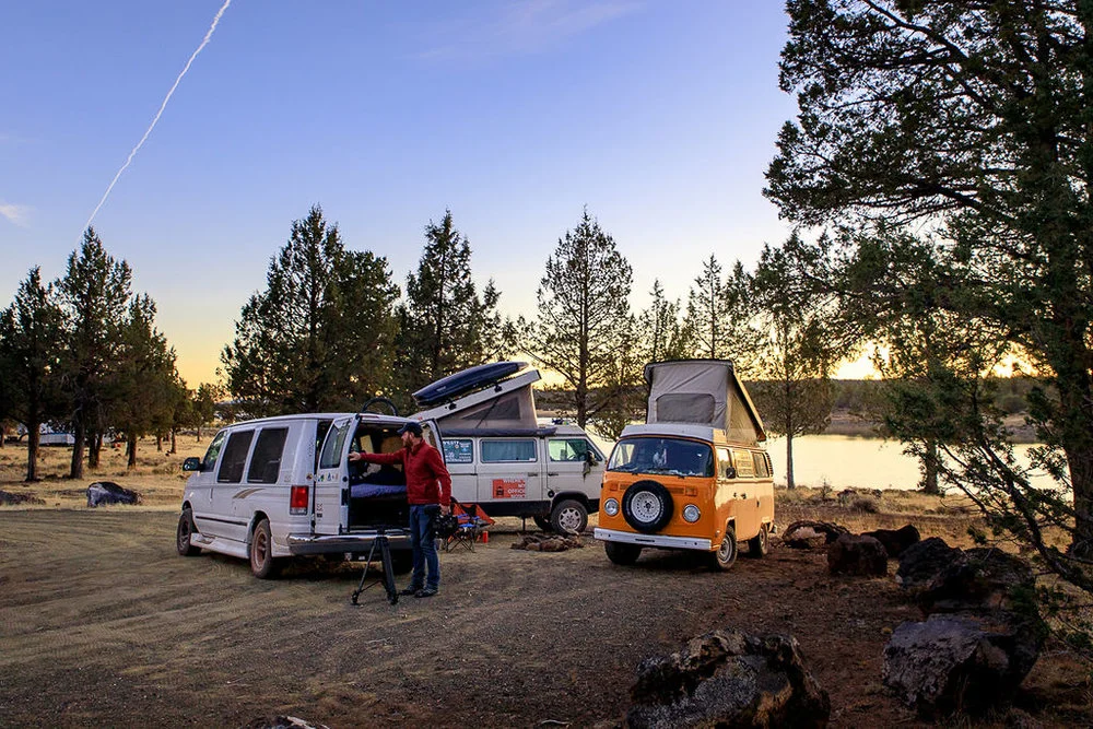 Director Jim Lounsbury getting his gear out of his van ‘Hunter S. Thompsvan’ while on the documentary trail. Photo by J.R. Switchgrass .