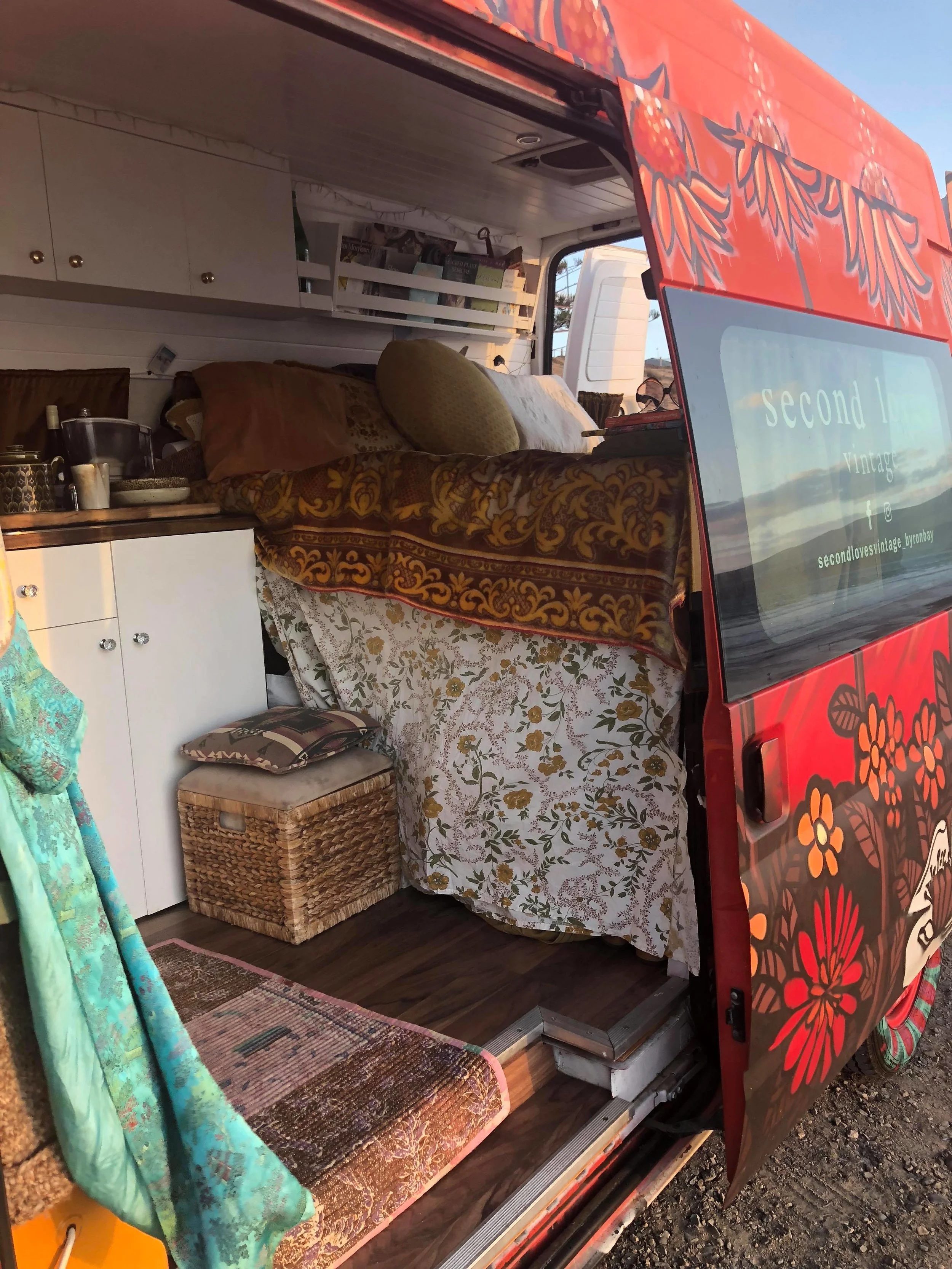 The interior of the Ford Transit Rolling Home