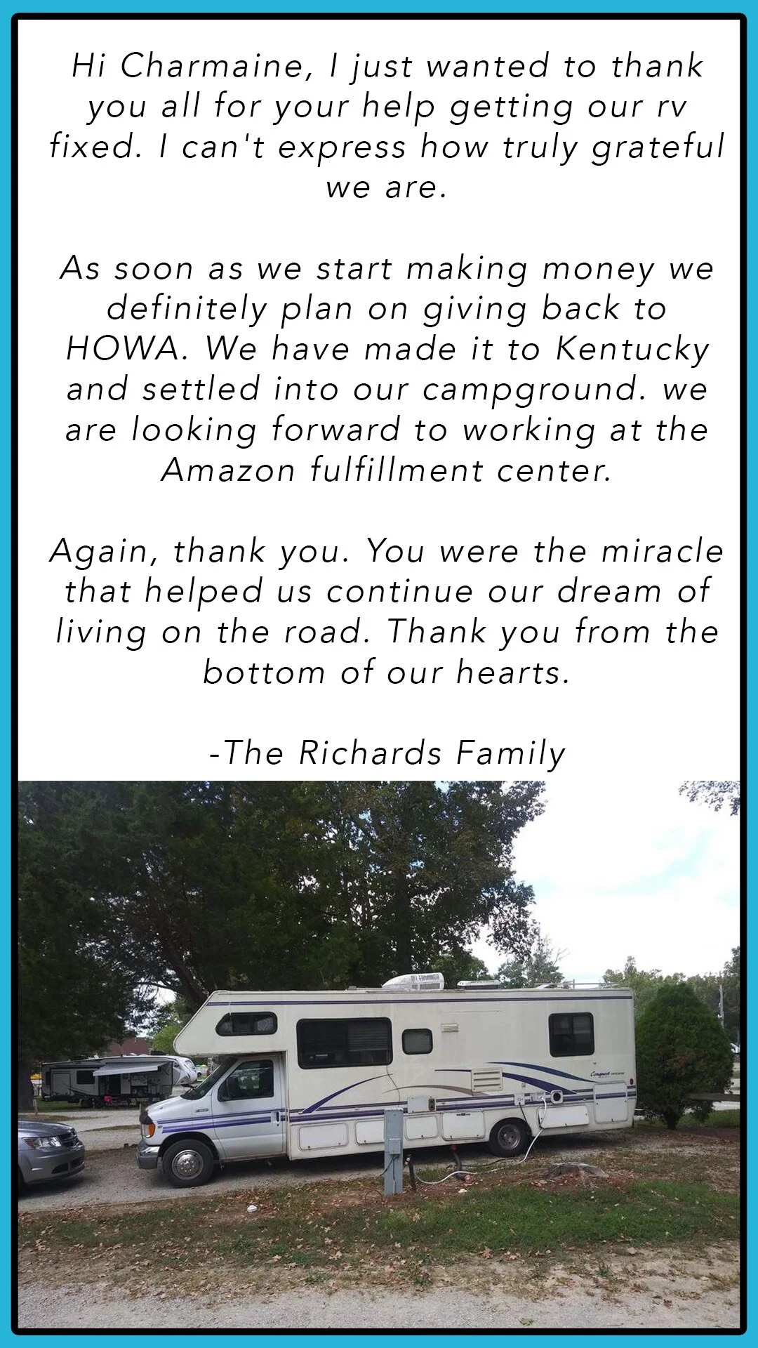 A positive example of how HOWA has helped people in need