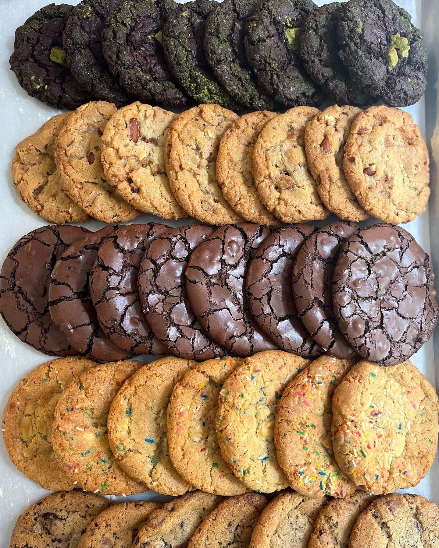 Cookies for every mood. ⁣
⁣
Maybe you&rsquo;re feeling crispy edges and chewy middles. Or you&rsquo;re jonesing for something buttery and crumbly. Perhaps you need something with a slighty chewy, fruity caramel center.⁣
⁣
My favourite changes weekly.