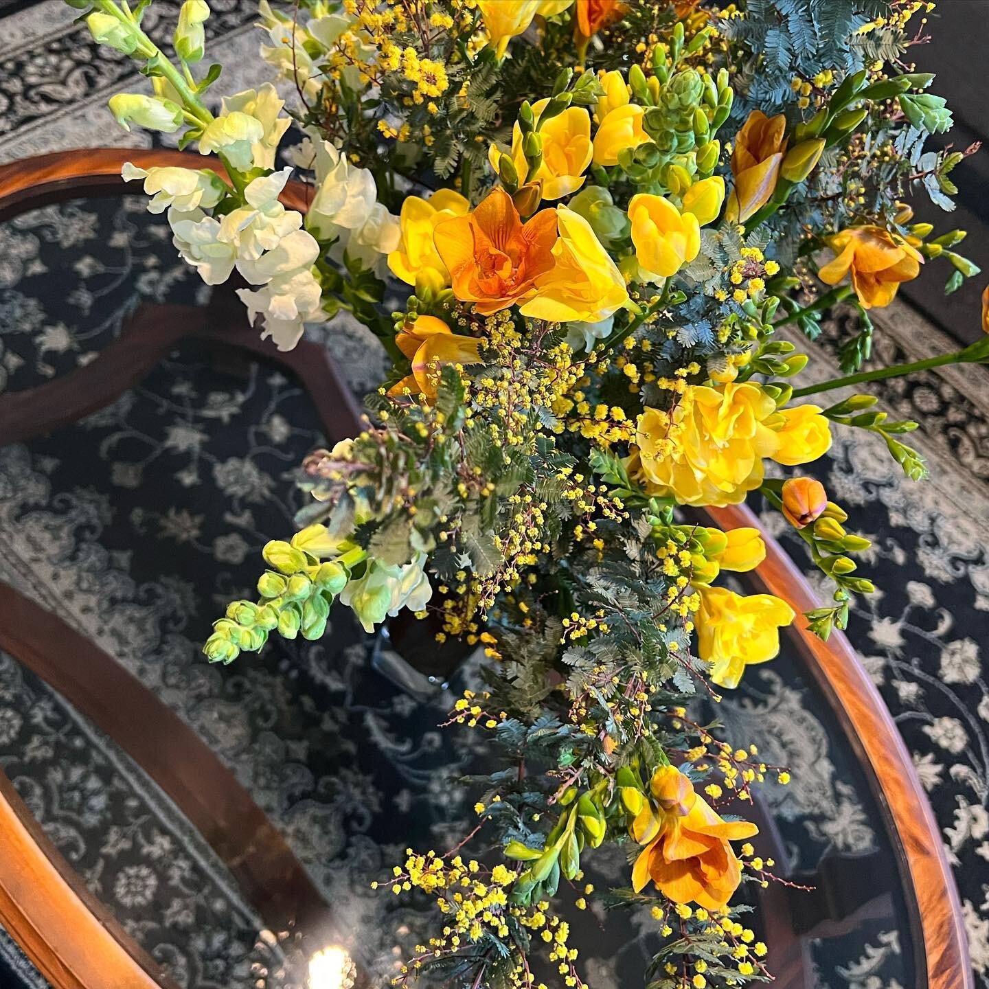 A beautiful bouquet arrived today from @lafemmefleurnz a vibrant breath of spring in the middle of winter. Just gorgeous. Thank you. #flowers #flowerbouquet #springflowers #goodness