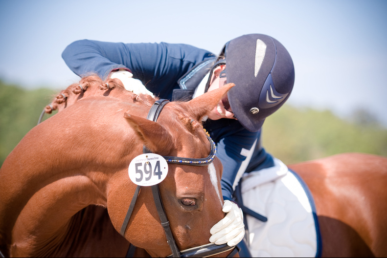 Erin with homebred Herzenfurst, by her Elite Stallion Donaufurst. "Herzi" and Erin have scored thru 80% at Training and first, and have averaged over 70% at every level they have competed. They just started to compete at the FEI level the end of 2015,
