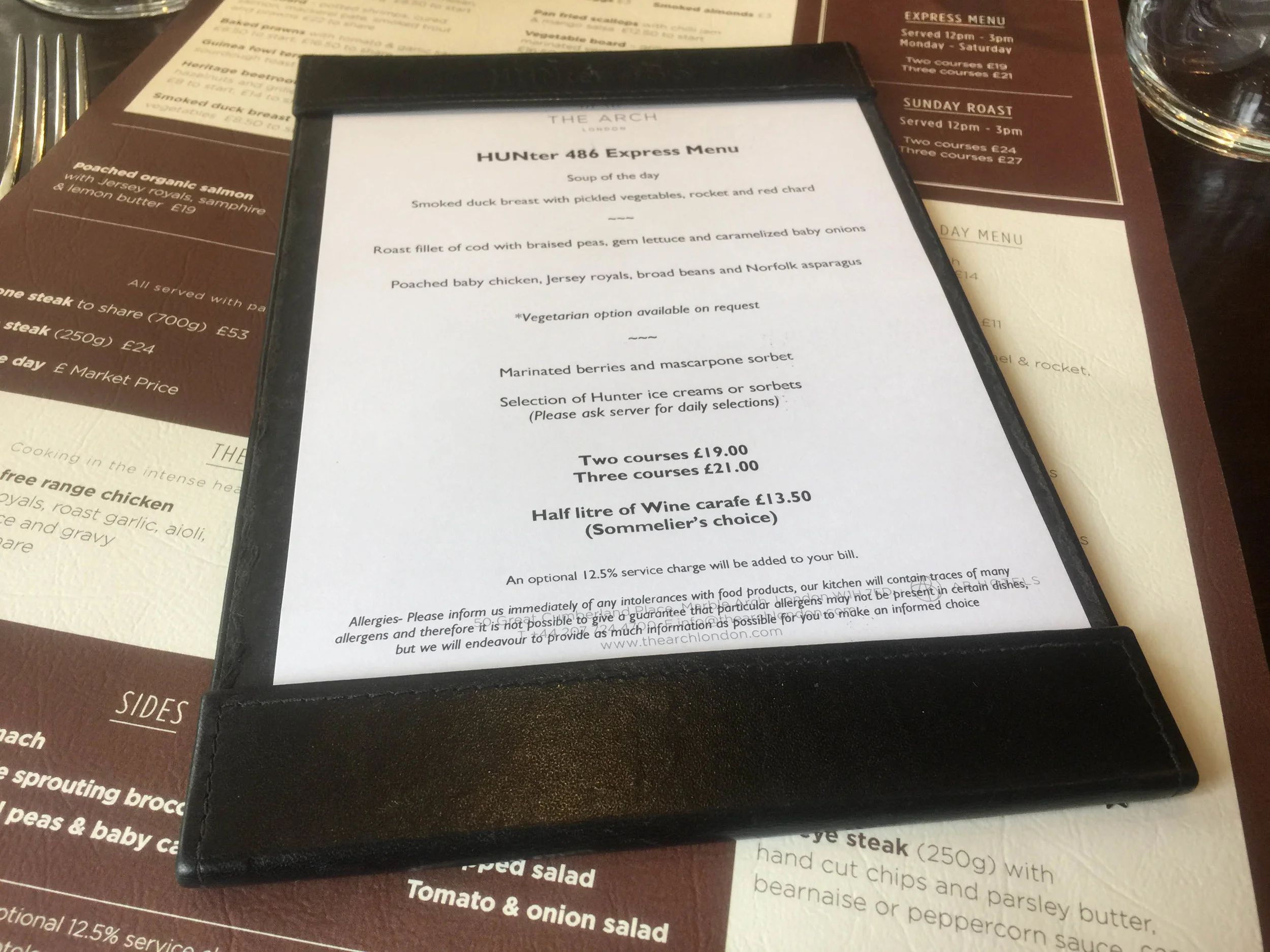 the menu