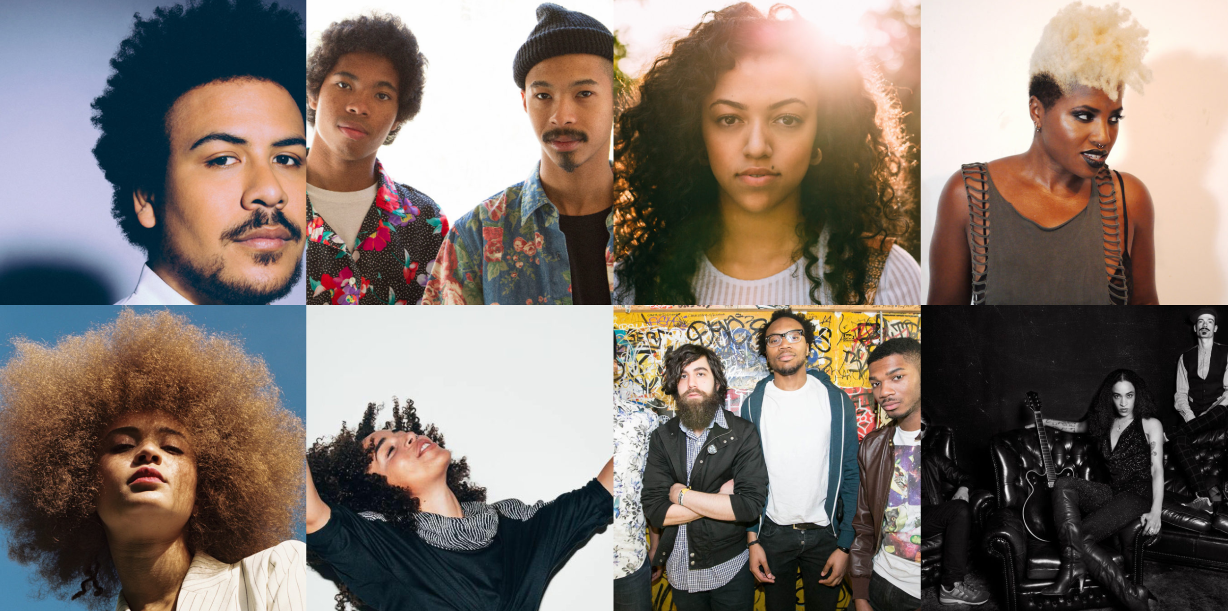 (L2R): Liam Bailey; The Bots; Mahalia; Sate; Connie Constance; Kiah Victoria; The OBGMS; Black Orchid.