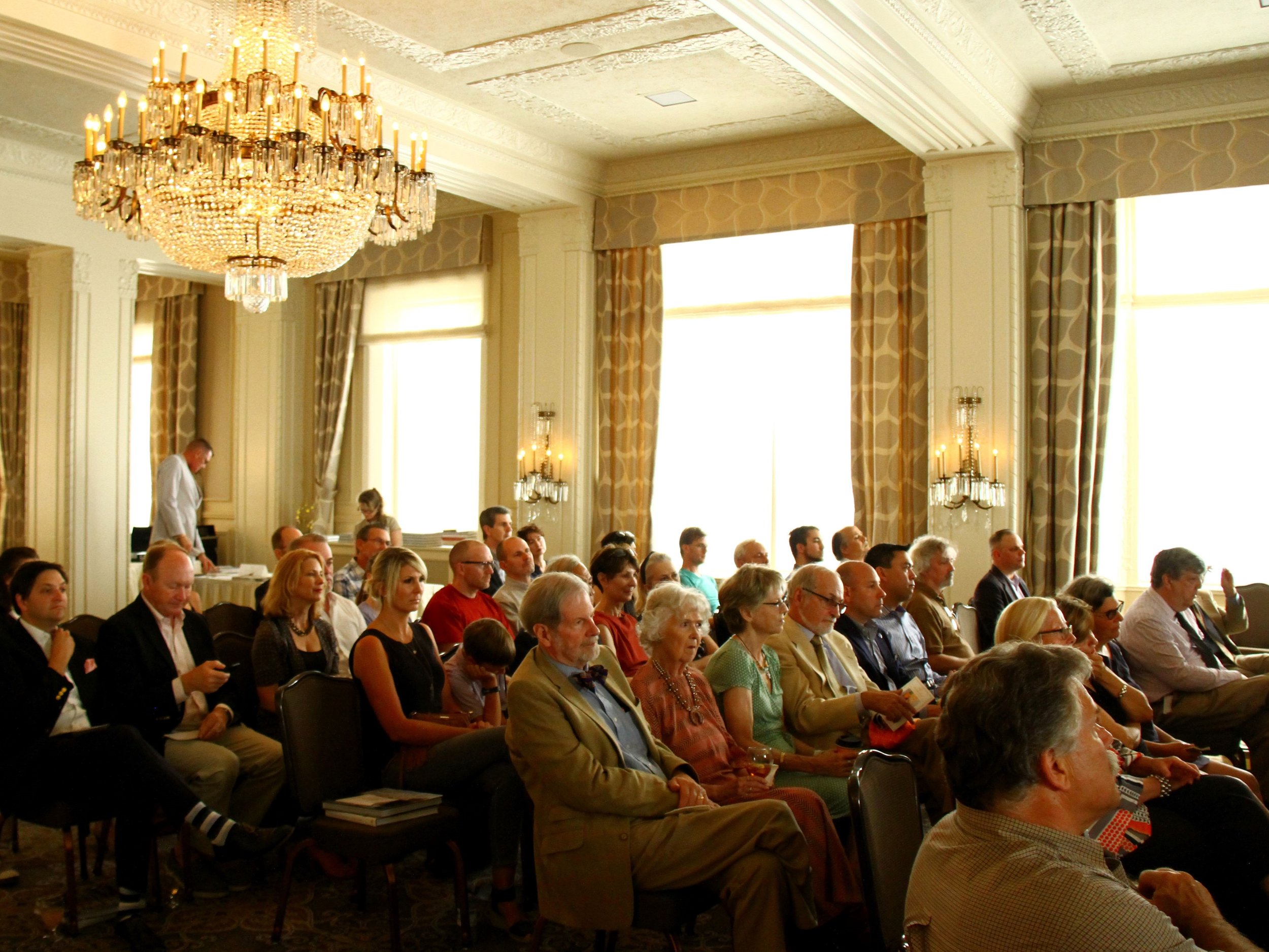 The rapt crowd at the late-summer lecture.