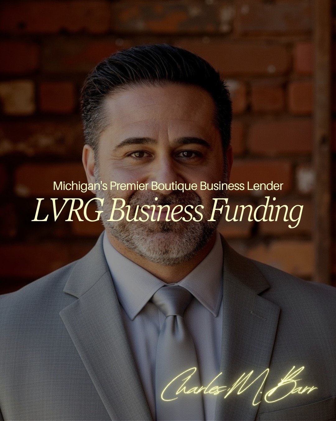 &quot;When smart business owners have cash to play with, the sky's the limit.&quot; That's where we come in.

Hi, I'm Charles Barr, Founder and CEO of LVRG Business Funding&mdash;Michigan's premier boutique business financing company. We combine dire
