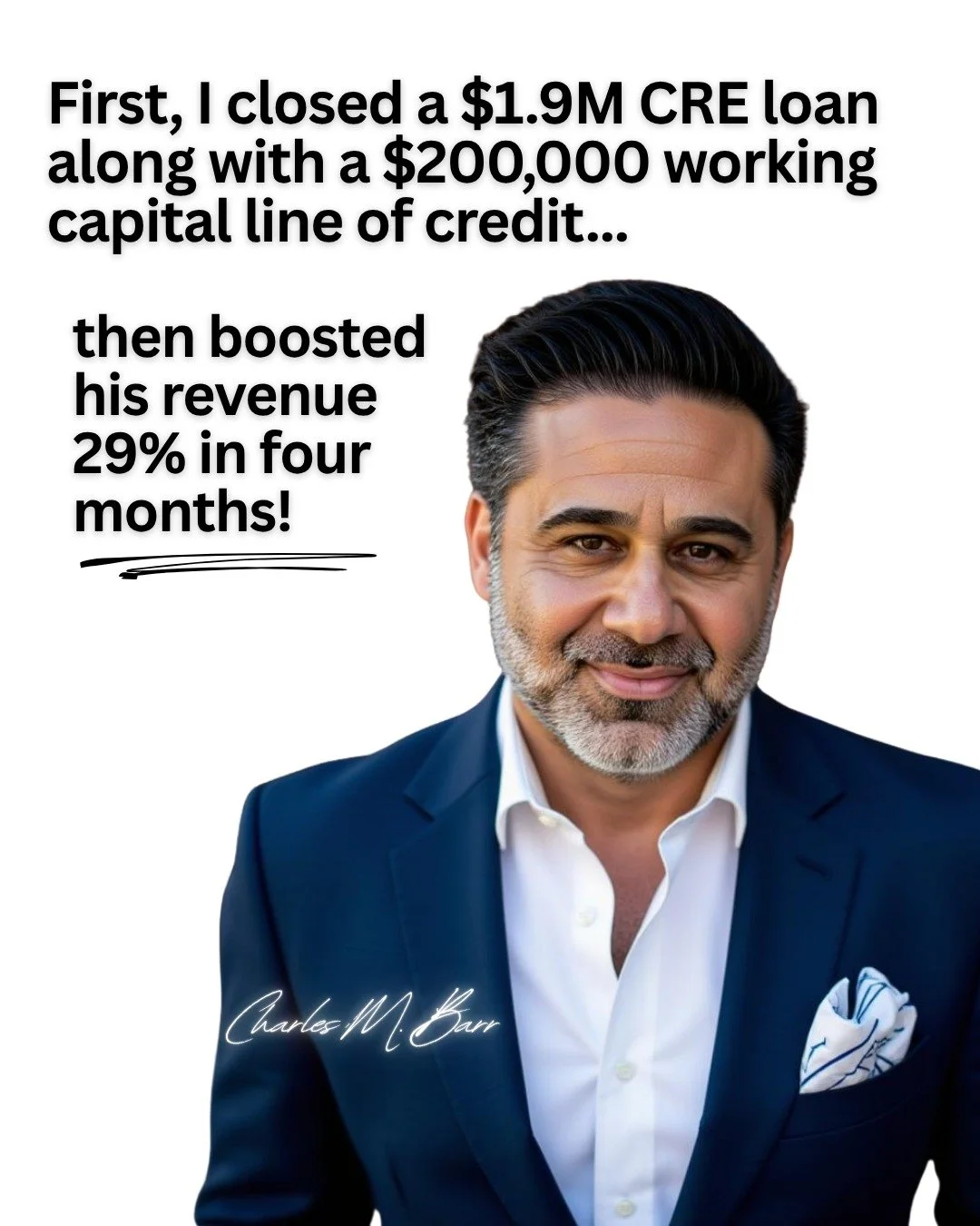 First, I closed a $1.9M CRE loan along with a $200,000 working capital line of credit...
Then boosted his revenue 29% in four months!

About six months ago, a tier-2 automotive parts manufacturer out of Shelby Township called me. He was doing $16 mil