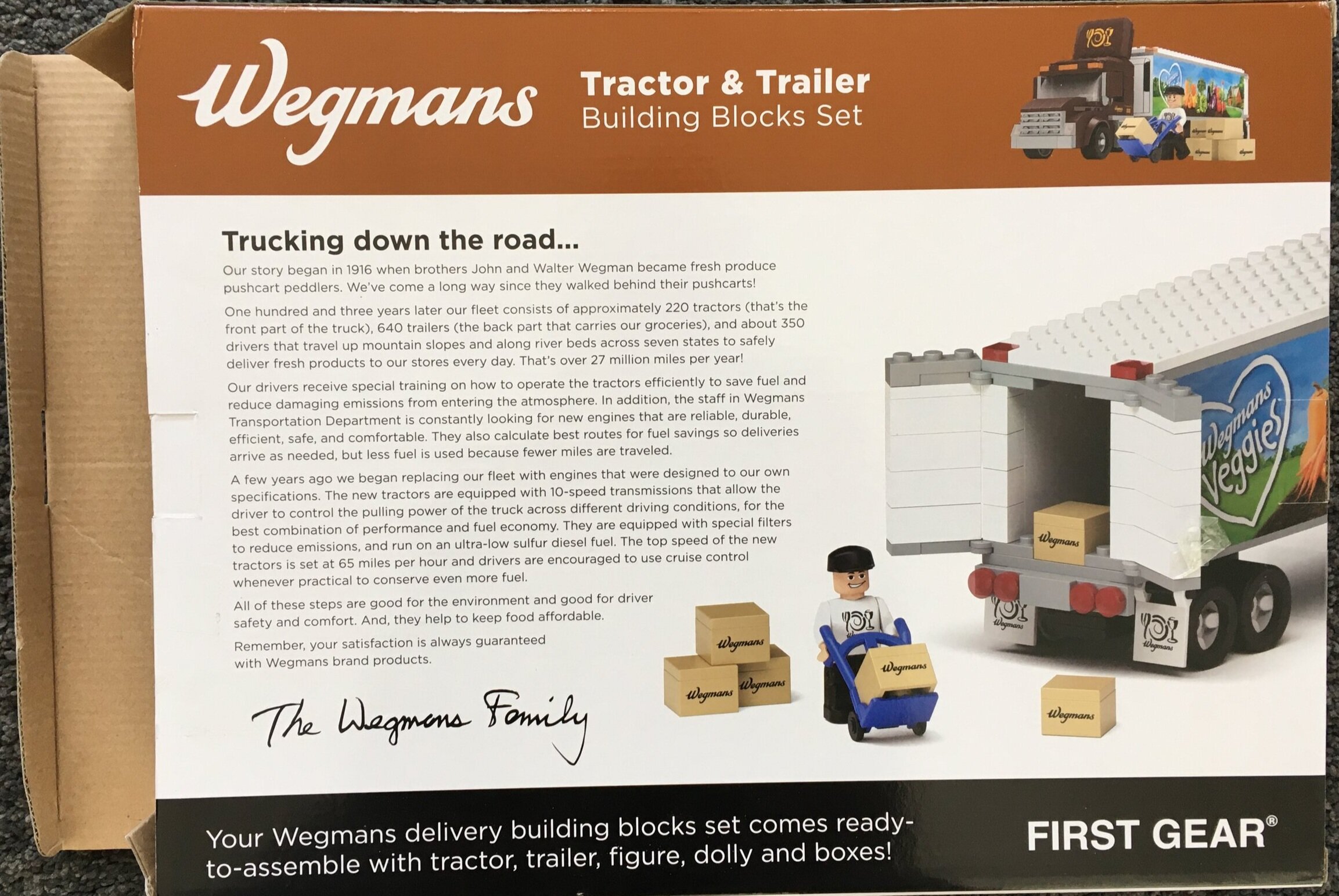 Wegmans Truck Tractor & Trailer Building Blocks Set First Gear Toys Rochester NY 