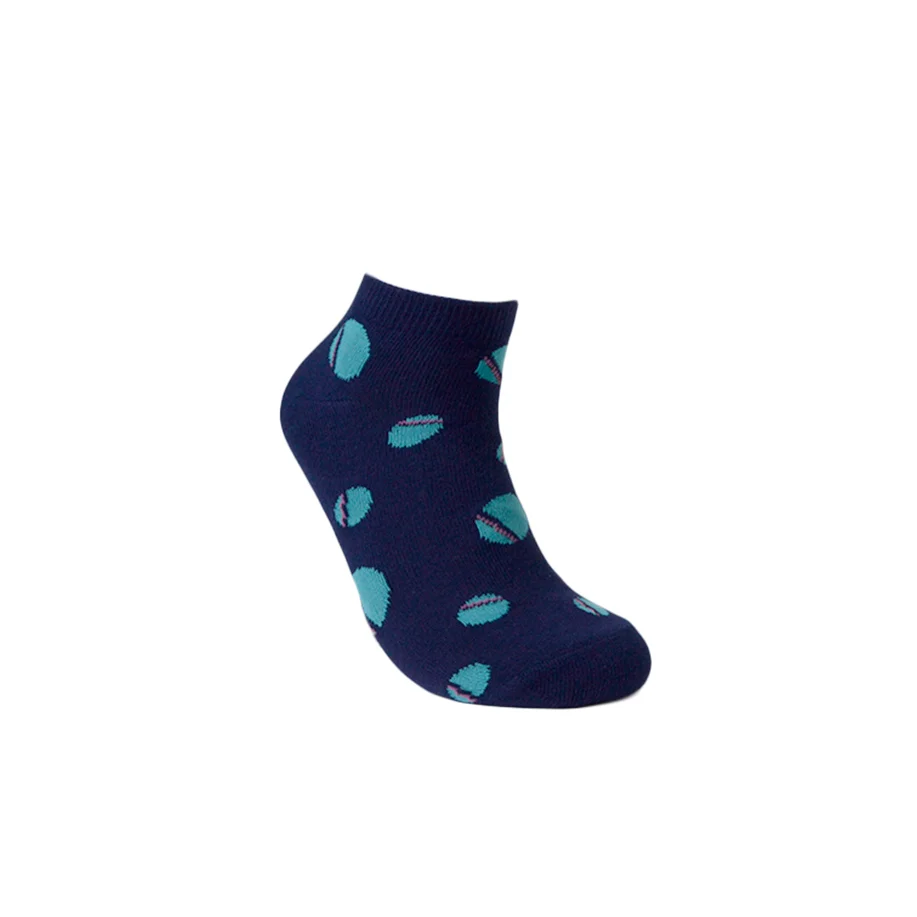 ankle sock - baby blue polka dots with pink and navy - urban drawer