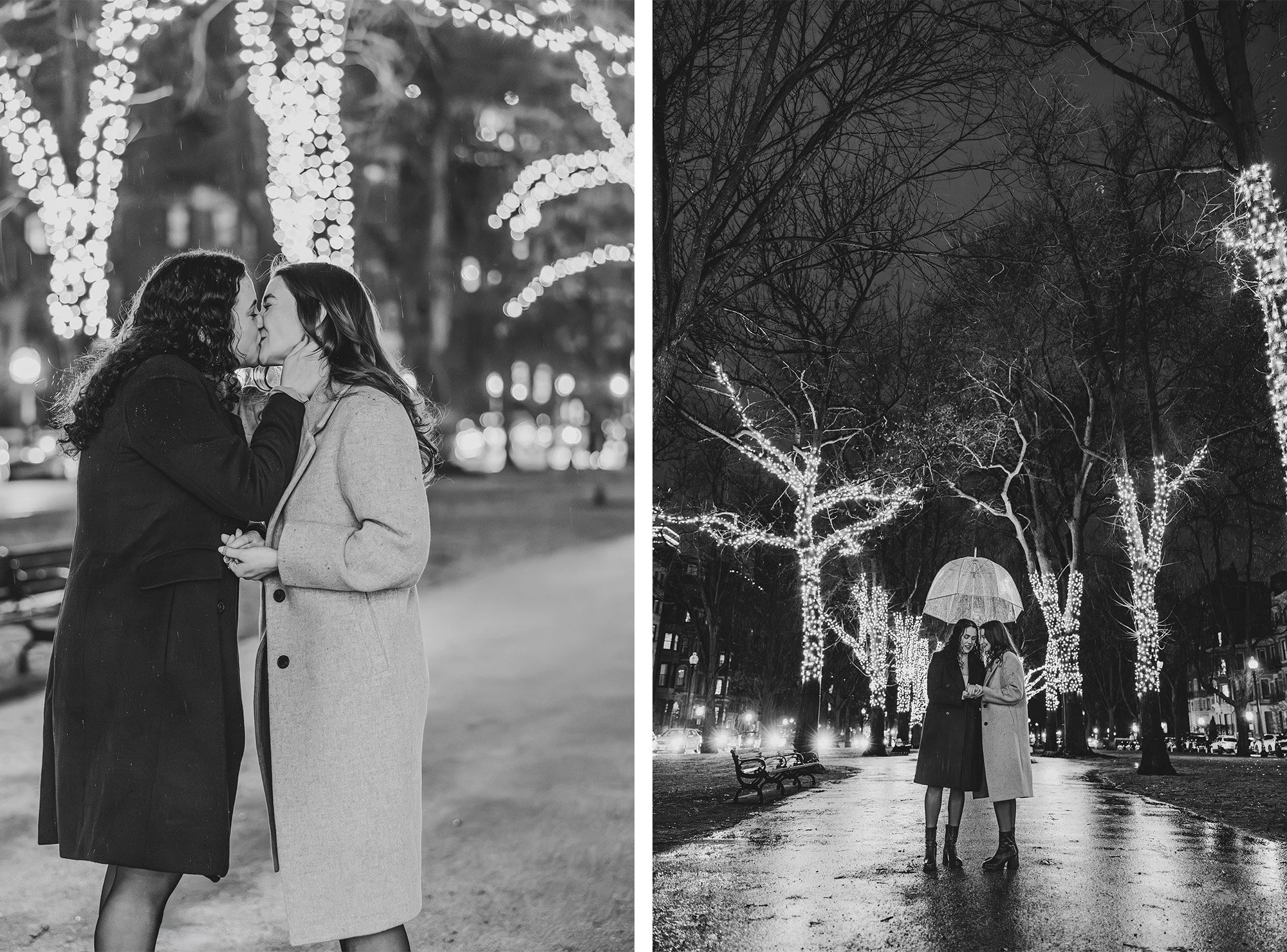 Commonwealth Ave Engagement Proposal At Night | Stephen Grant Photography
