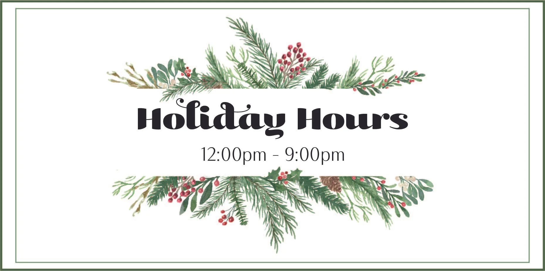Holiday Hours