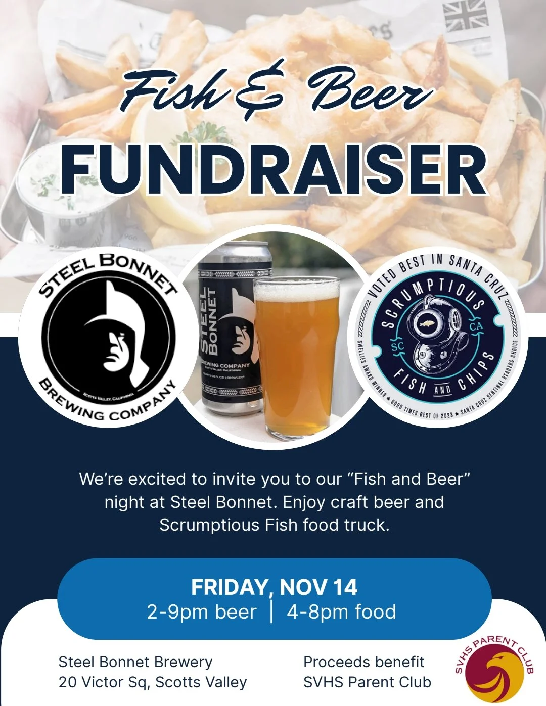 Fundraiser Night w/ Scrumptious Fish &amp; Chips!!