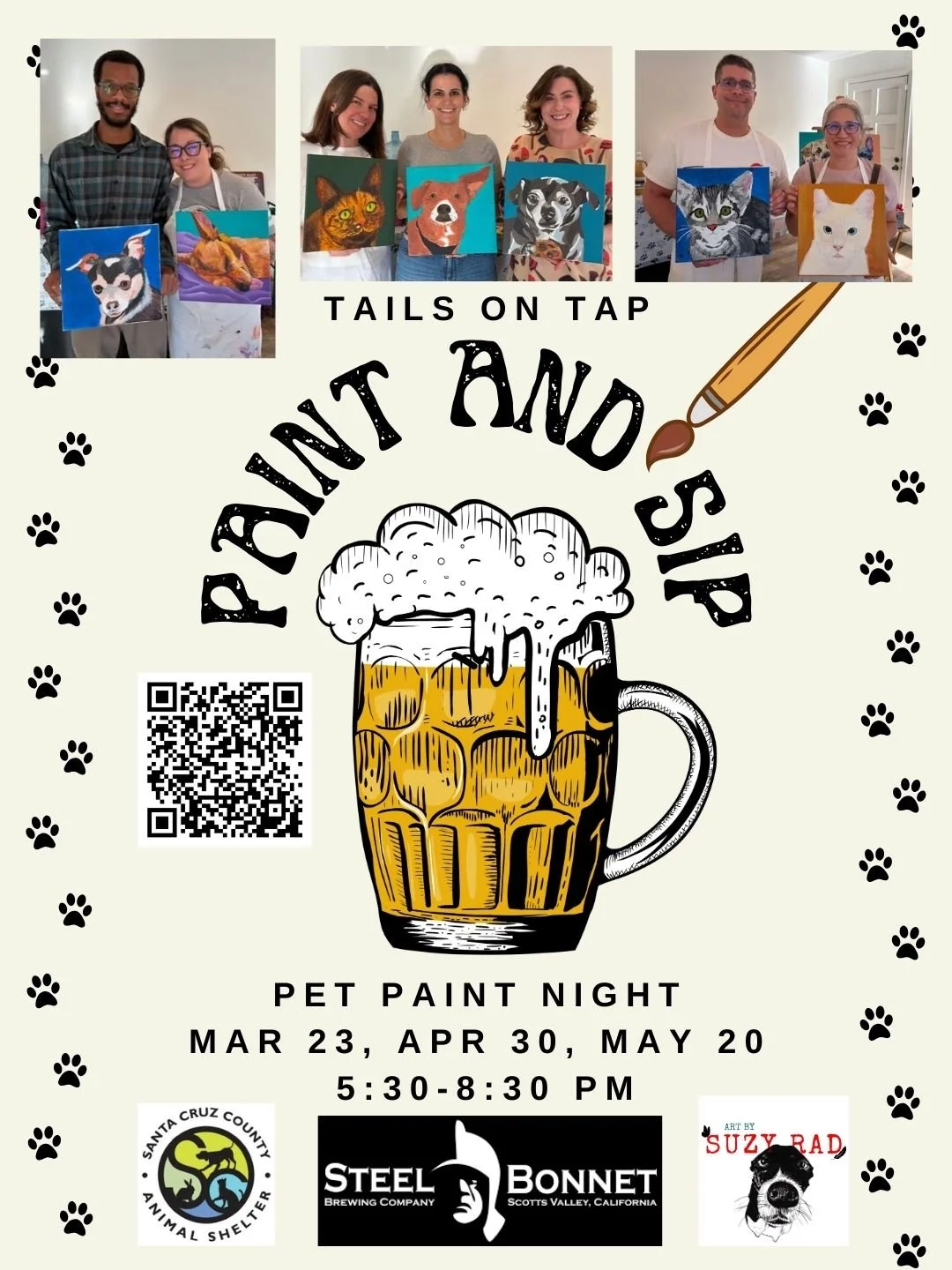 "Tails on Tap" - Paint your Pet w/ Suzy Rad