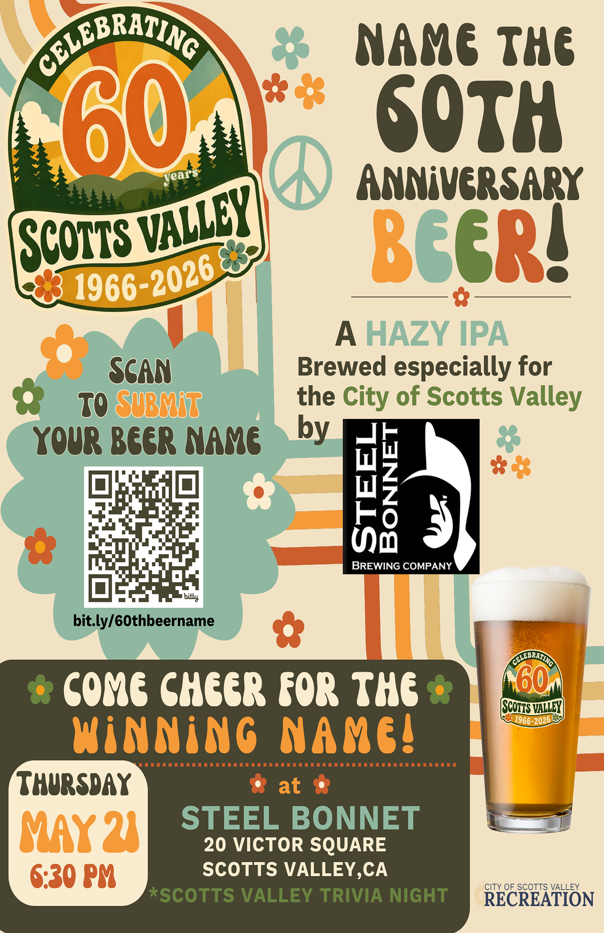 Name Scotts Valley's 60th Anniversary Beer event!!
