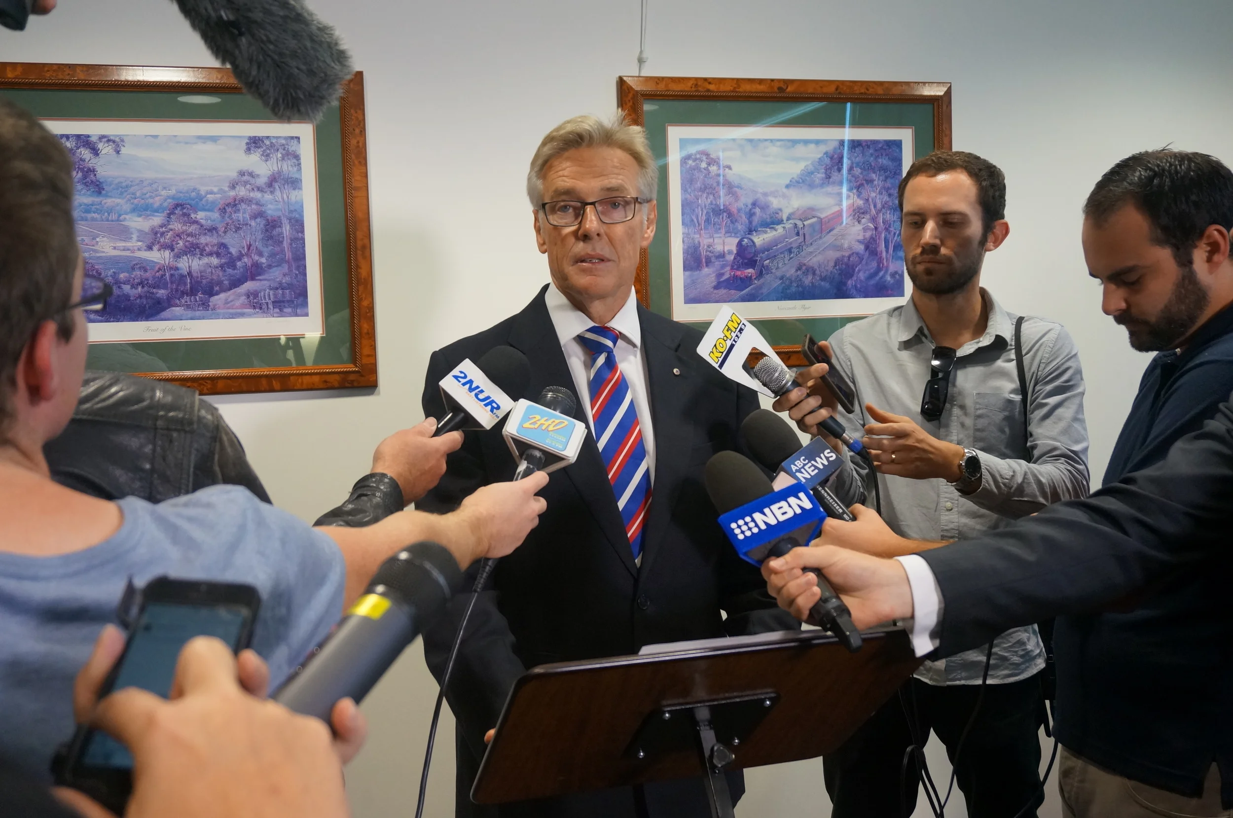 Tim Owen media scrum