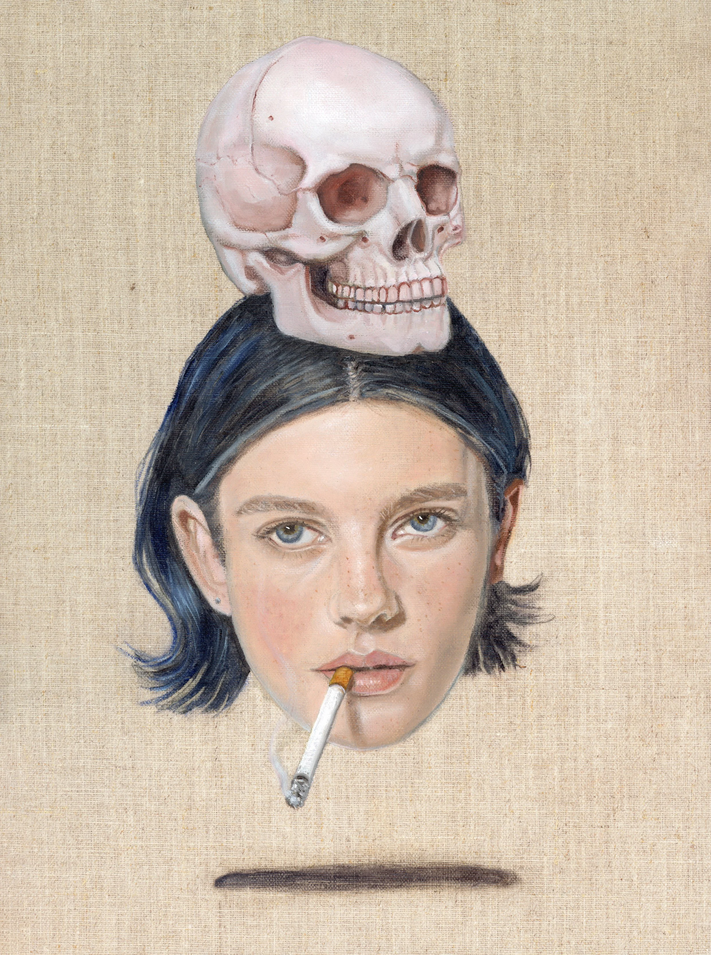  ‘Momento Mori and a Marlboro light’ -  Oil on Linen Board  