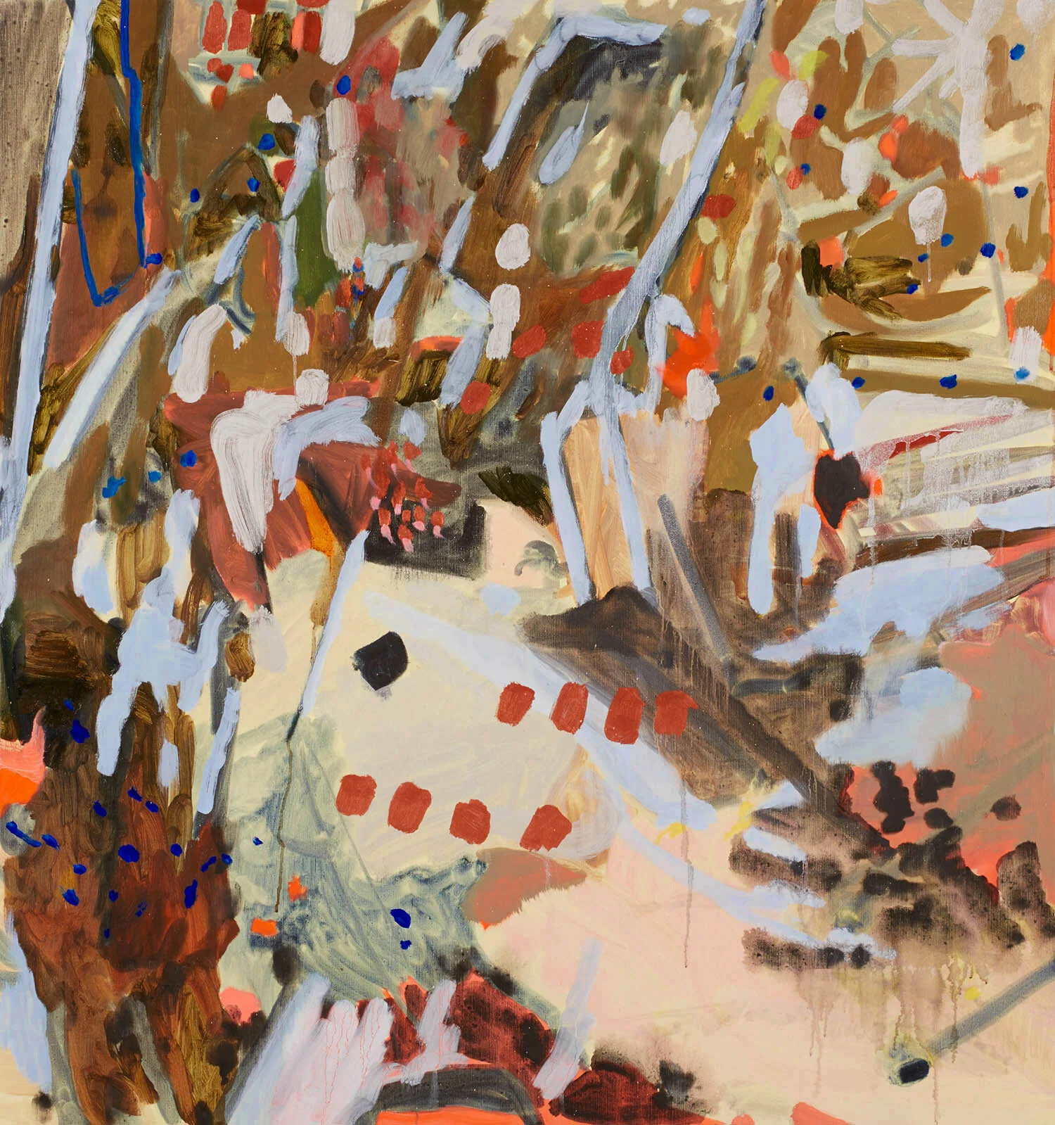 Otherworldly at the Egg&Dart, Thirroul, September 2019. 4:40pm Soft Eyelids we were Running and Jumping around by The Creek, oil on linen, 92cm x 87cm, 2019 Photography: Mim Sterling, 2019