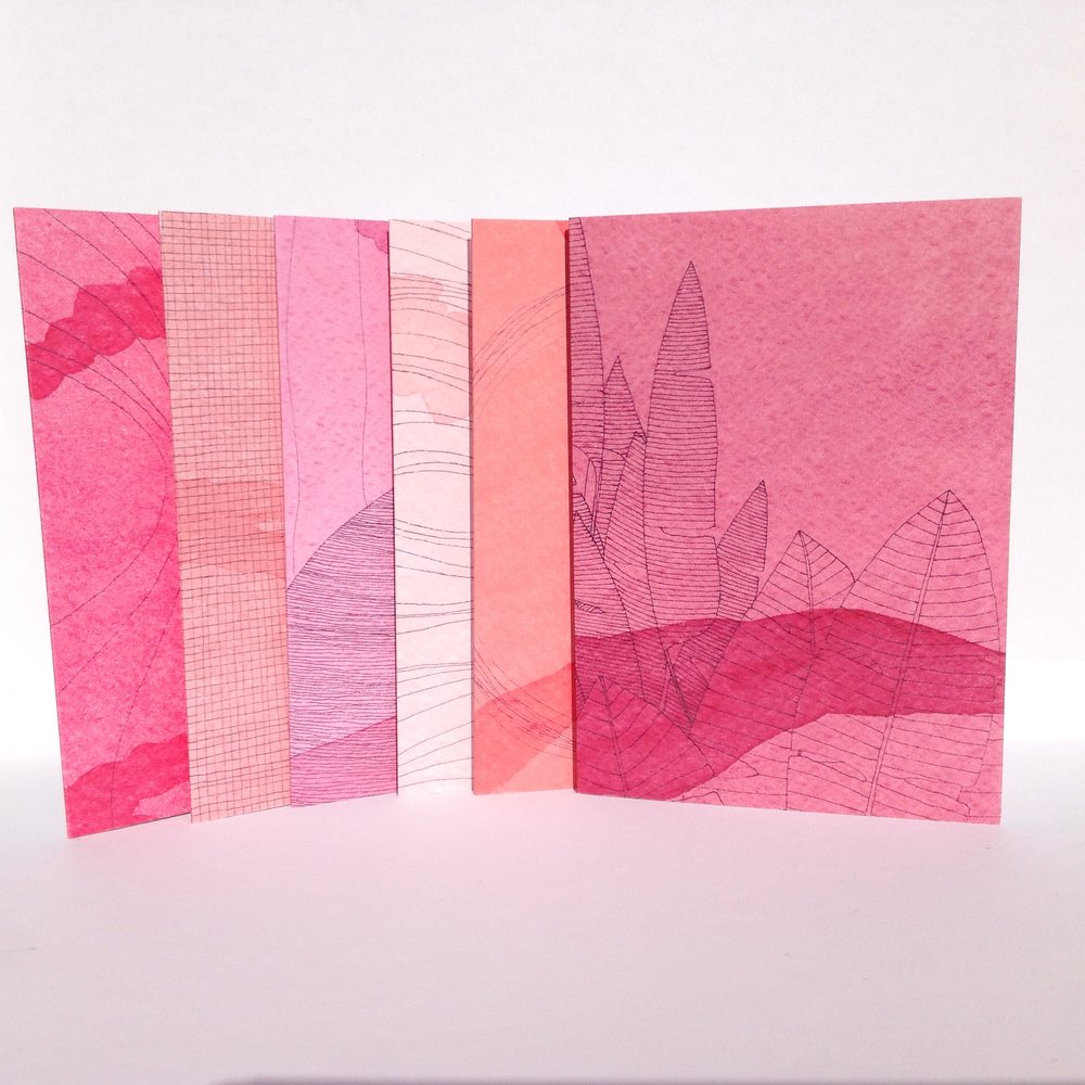PINK TALES. SET OF 6 GREETING CARDS