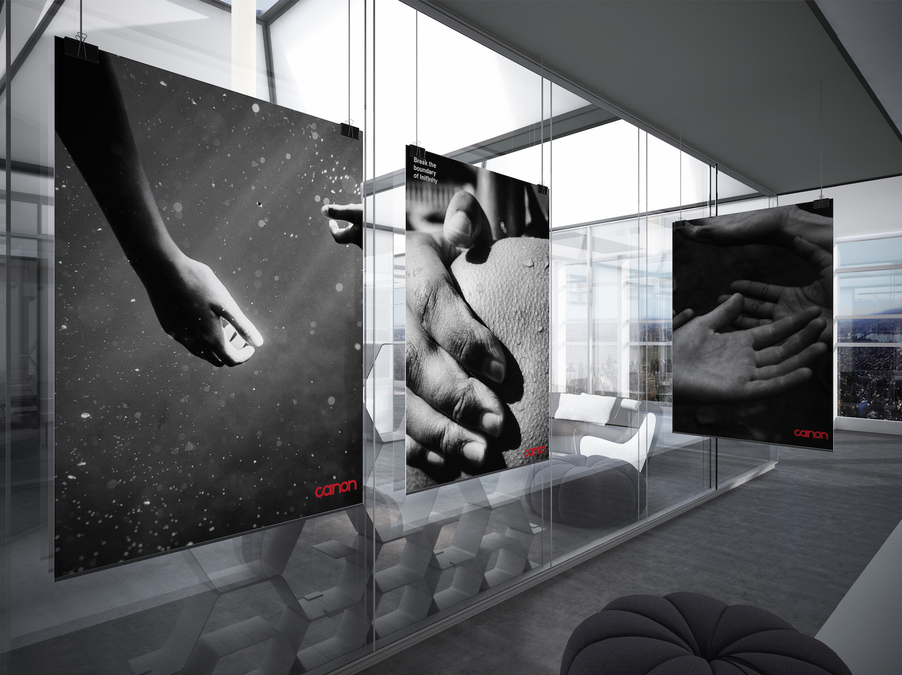 Here is the new identity system environment I designed, including stationary system, banner and office interior. The main focus is the symbol “break the infinity”.