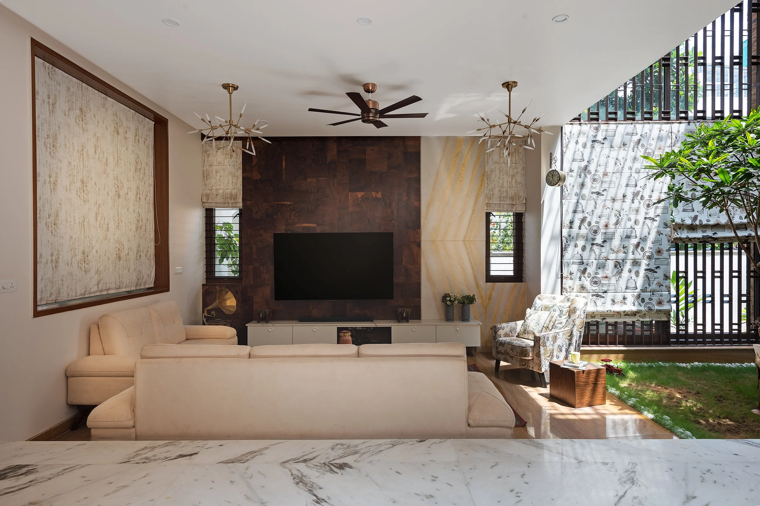 Living room with the television wall