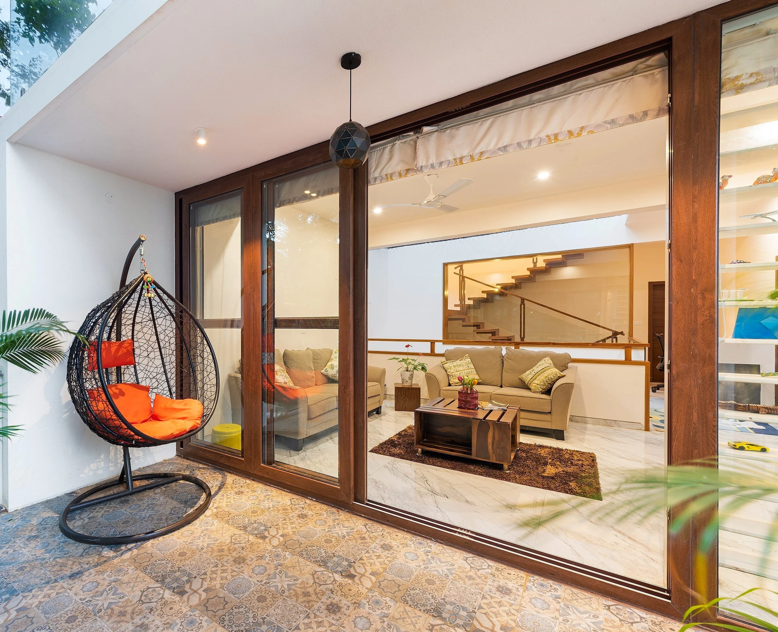 Swing chair in the passage