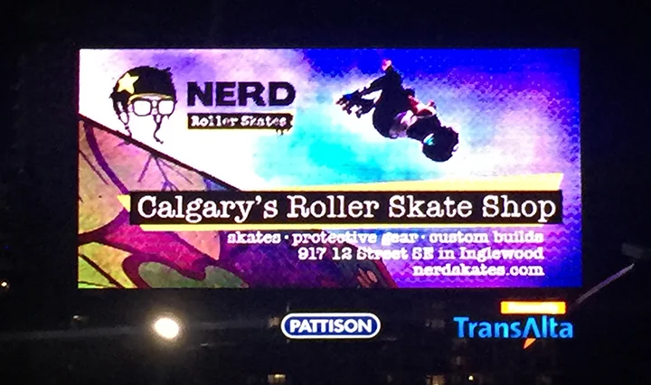 Nerd Billboard, getting pics of billboards is difficult. Sorry about the distortion.