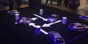 These demo cars are all equipped with Mobileye technology and won't run into one another. 