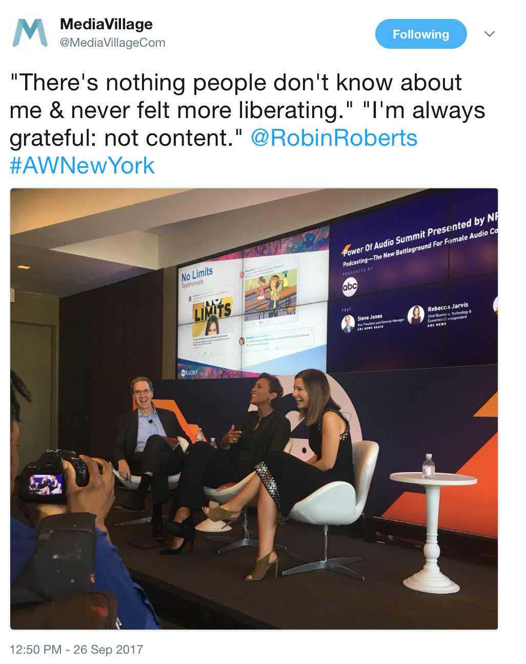 Steve Jones, VP General Manager ABC News Radio, Robin Roberts, GMA + host of "Everybody's Got Something" podcast, Rebecca Jarvis, Chief Business Correspondent + host "No Limits" podcast