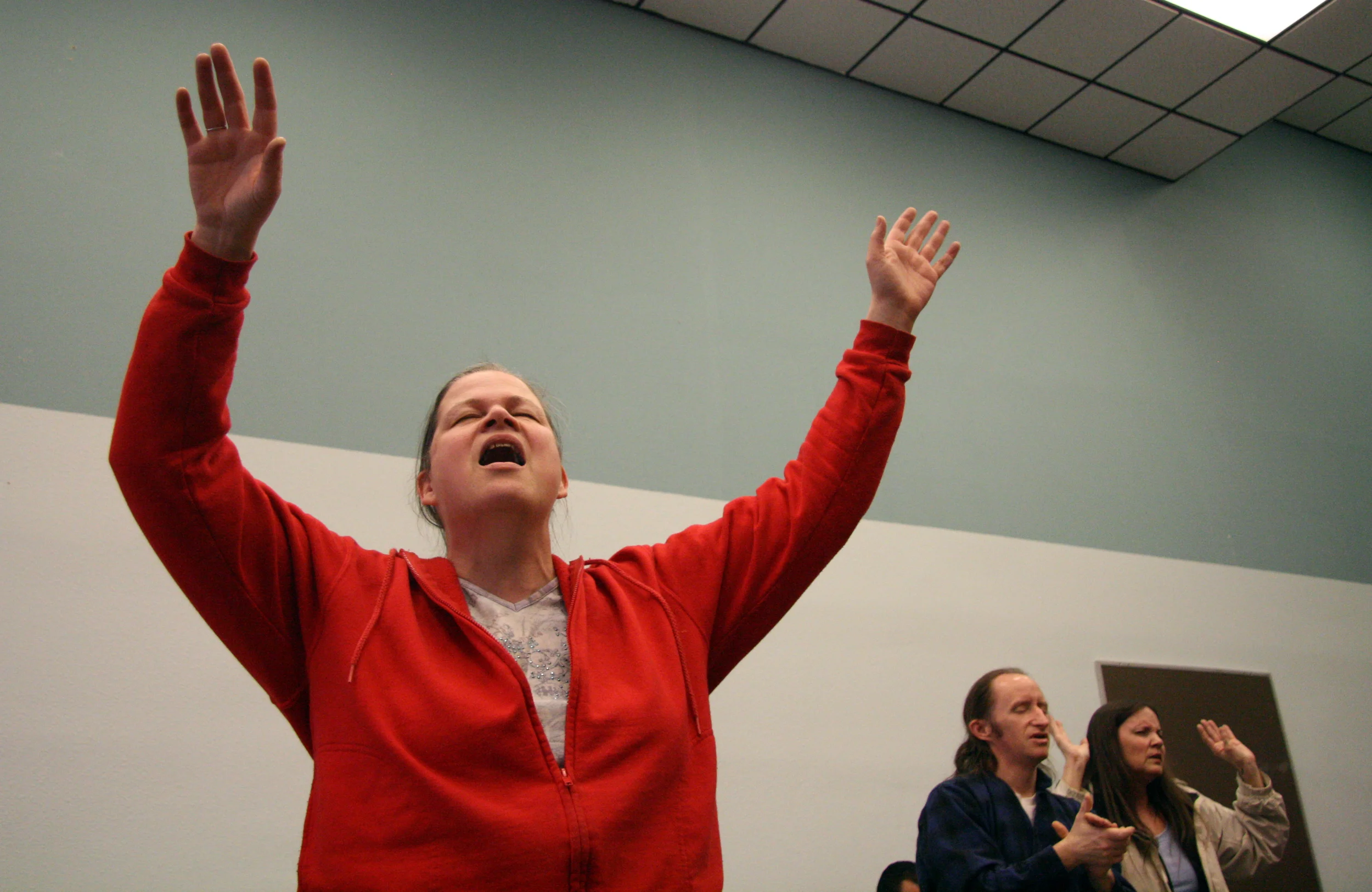  Emotion runs high during a&nbsp;religious service at Gather the Harvest, Bellingham, WA, 2009. 