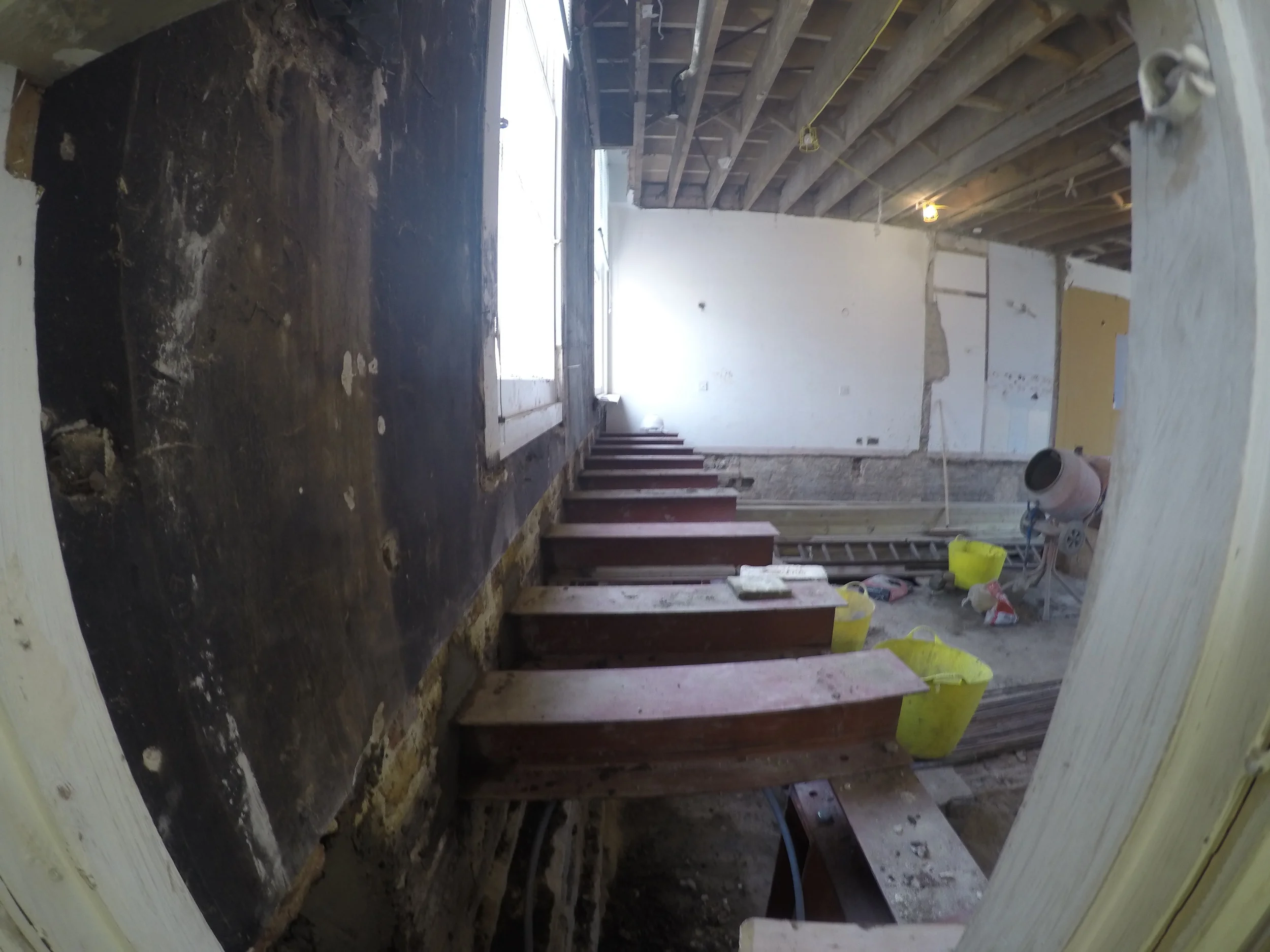 Temporary works in place 