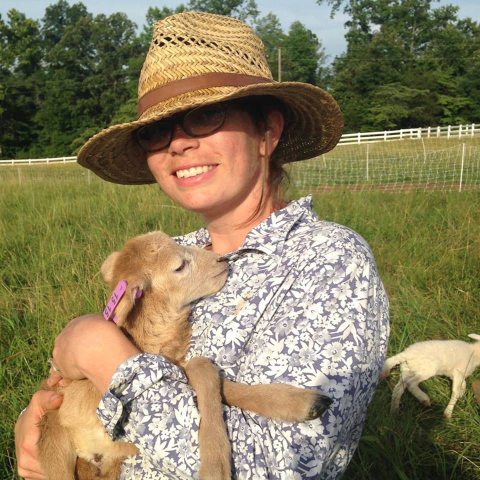 Lizzie and baby lamb