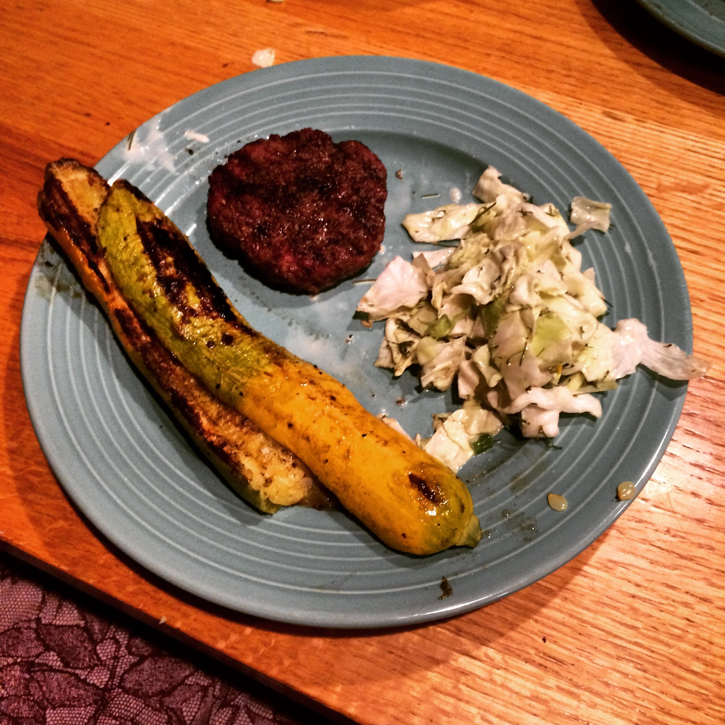 A delightful farm dinner! With beef from Nashville Cattle Co. and homemade mayo on the homegrown slaw with Bugtussle Farm eggs!