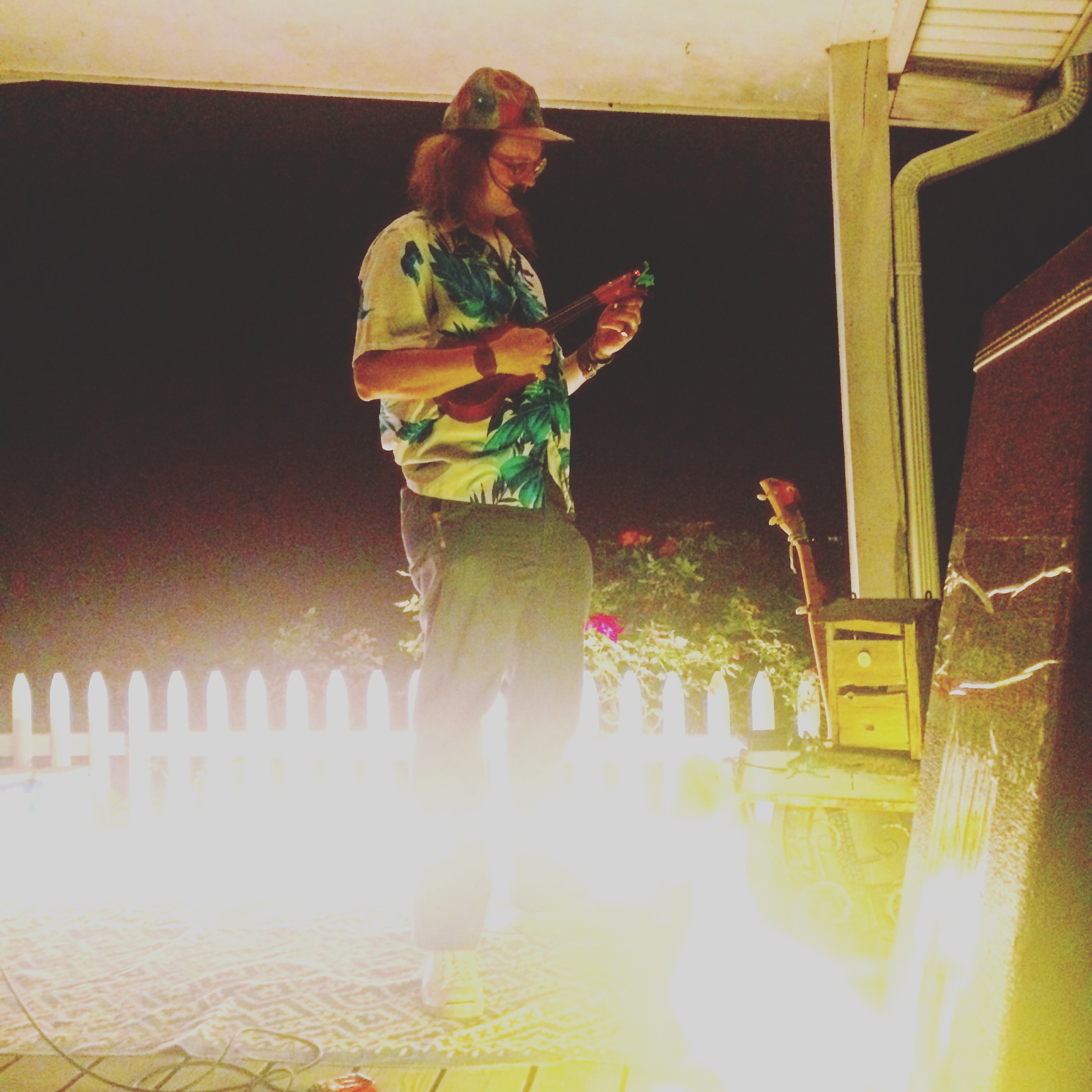 A picture from our house concert last Friday night on our porch. This is Googolplexia. 