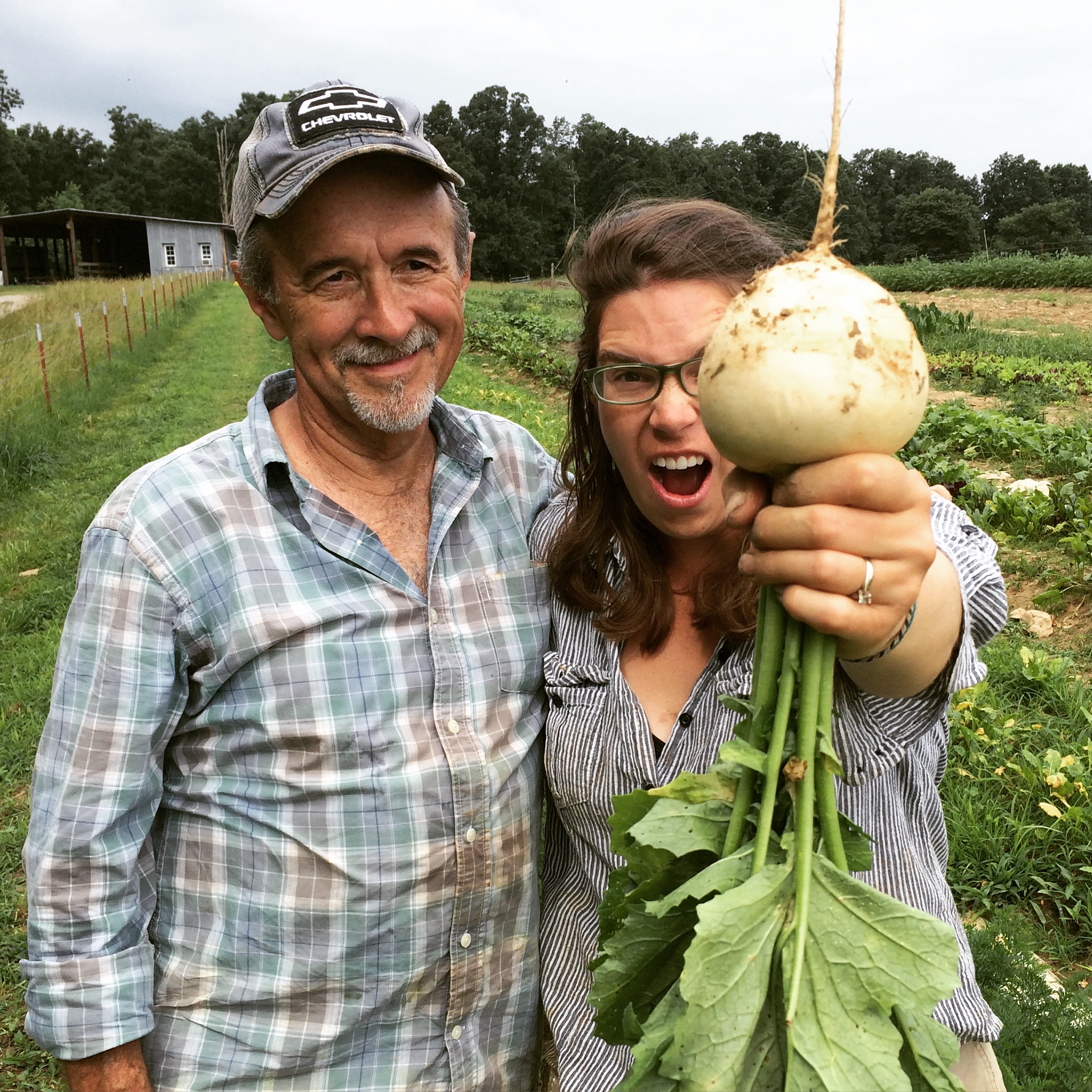 Tony and I and an enormous turnip!!&nbsp;