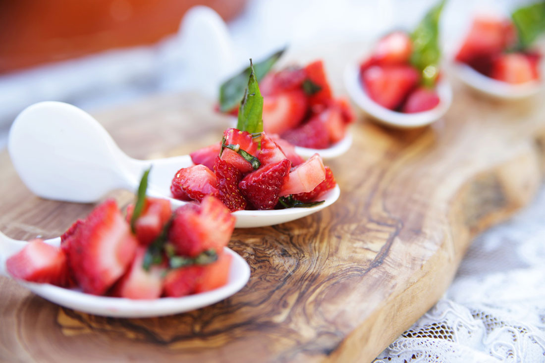 Fresh strawberries ready to be served