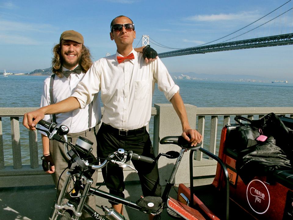 Two Happy Pedicab Operators