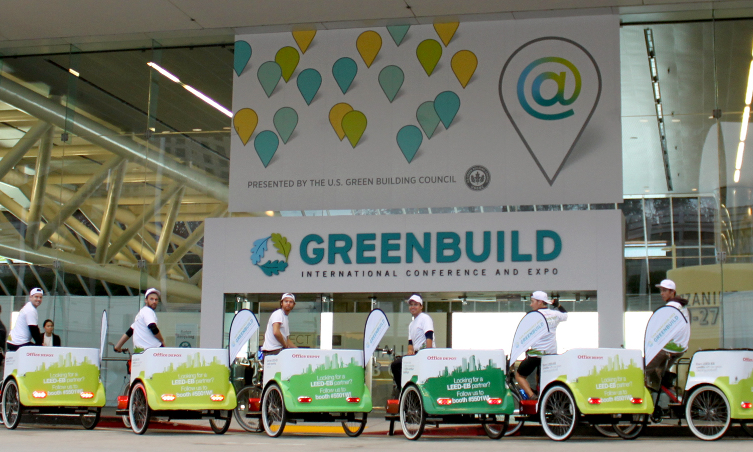 Again, The Fully Branded Pedicabs of US Greenbuild