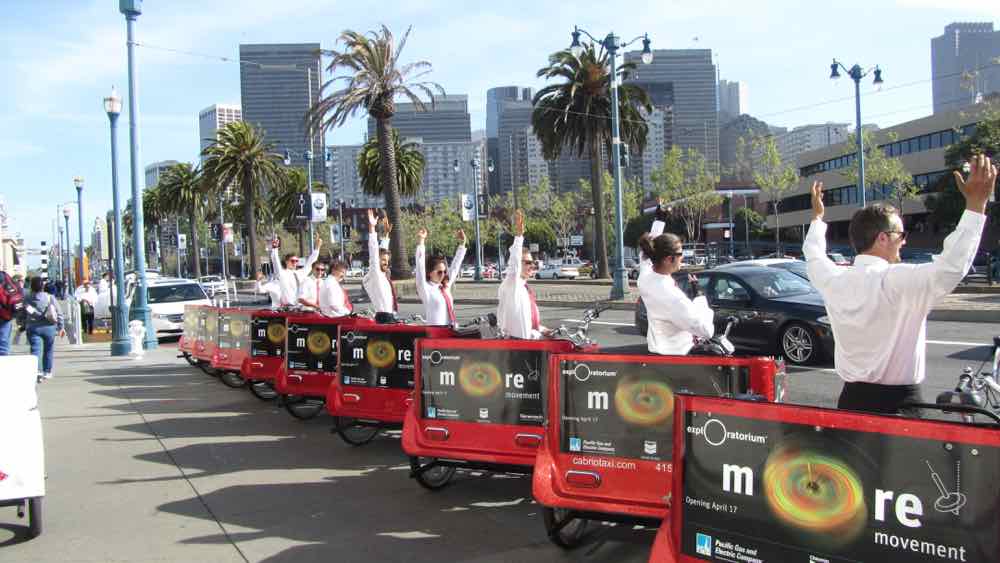 Cabrio Taxi Pedicabs has participated in every Exploratorium Gala since Open! 