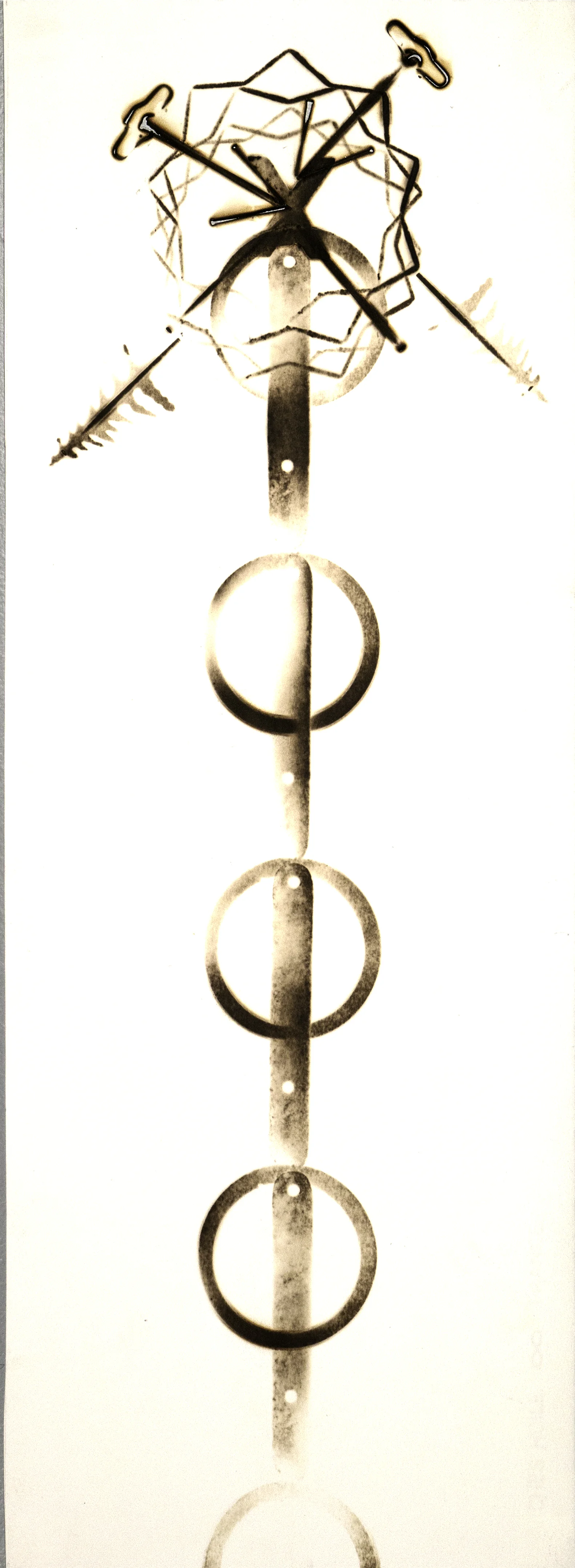 Night Illusion , 2015, burning on paper, 11" x 27”