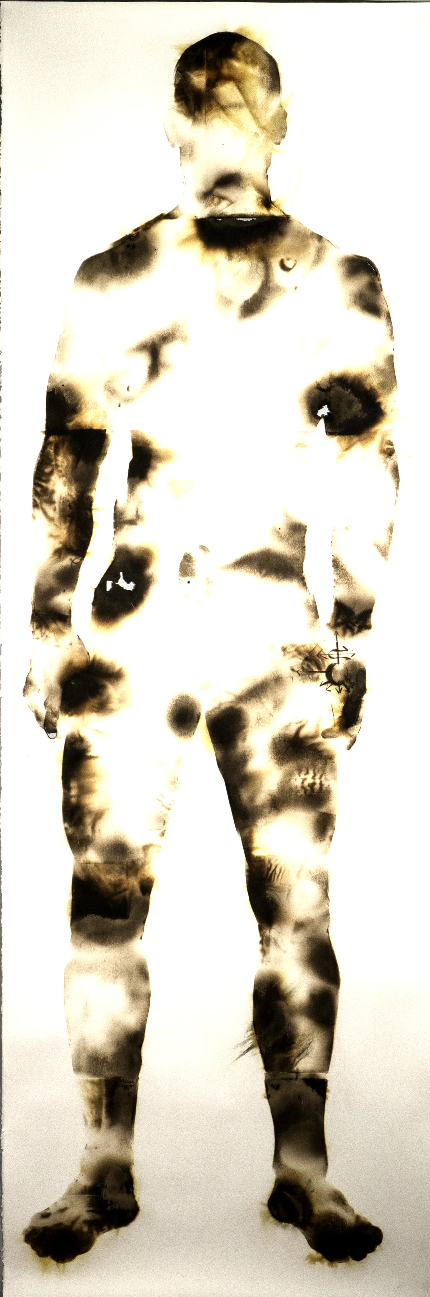 Fight Fire with Fire , 2016, burning on paper, 6 feet x 24"