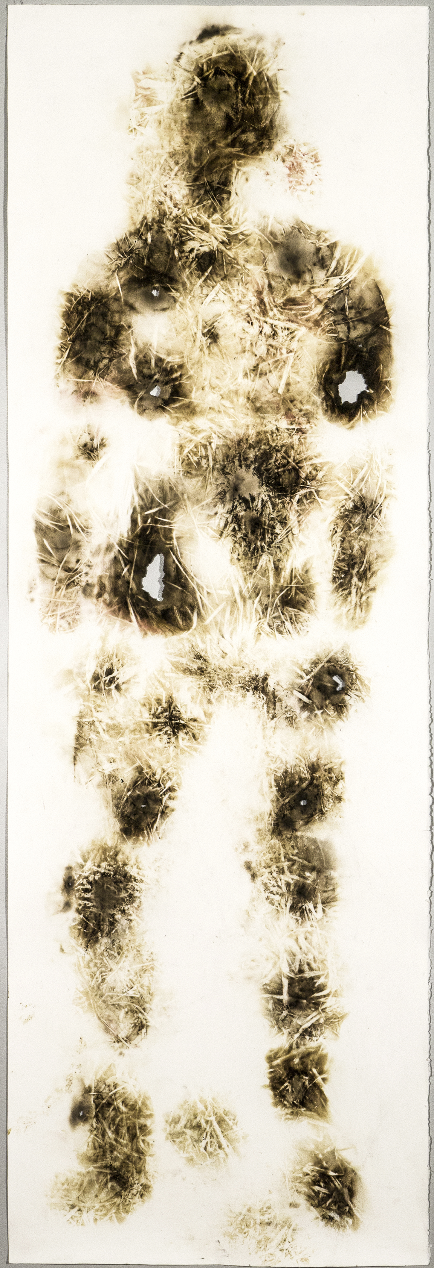 Burst of Energy, 2015, burning on paper, 6 feet x 24"