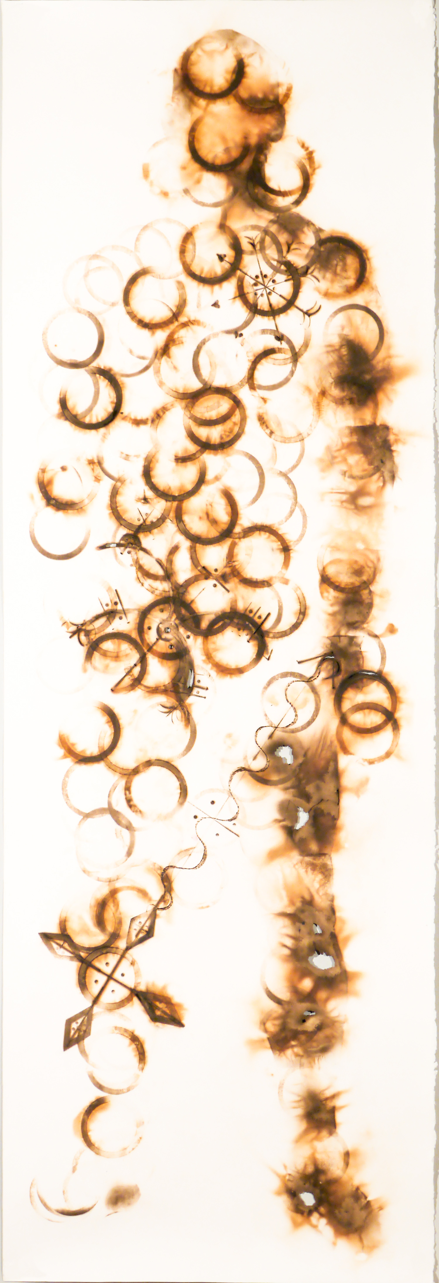 Expansions, 2015, burning on paper, 6 feet x 24"