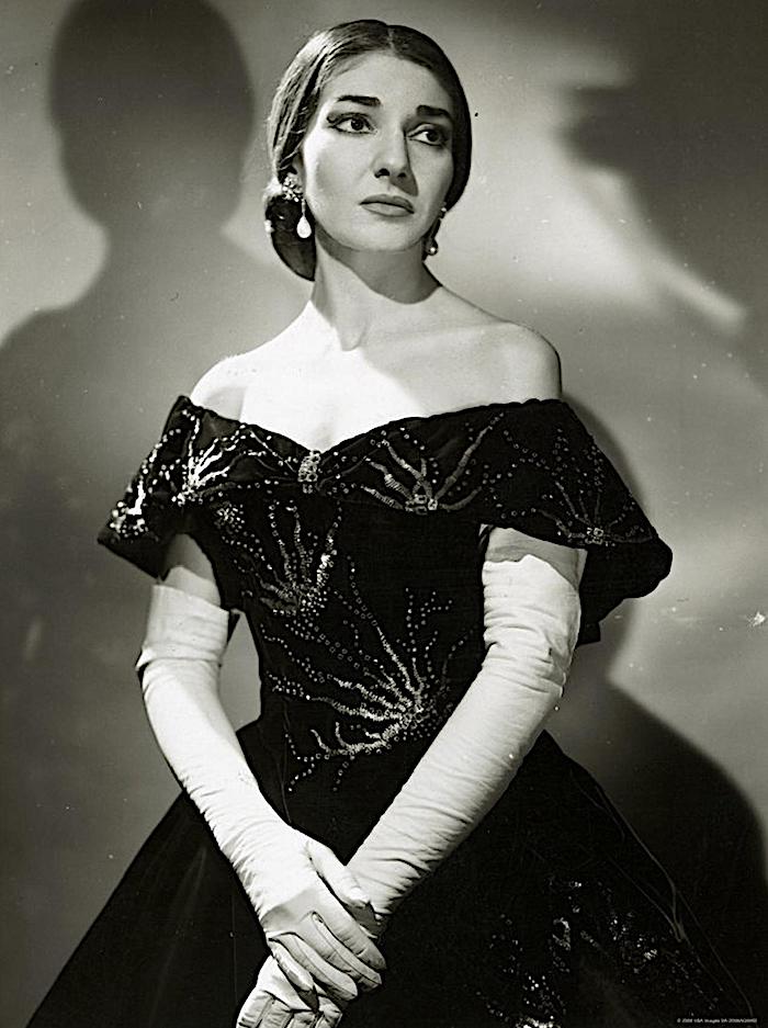 Photo from Wikipedia in public domain. Maria Callas as Violetta in La Traviata