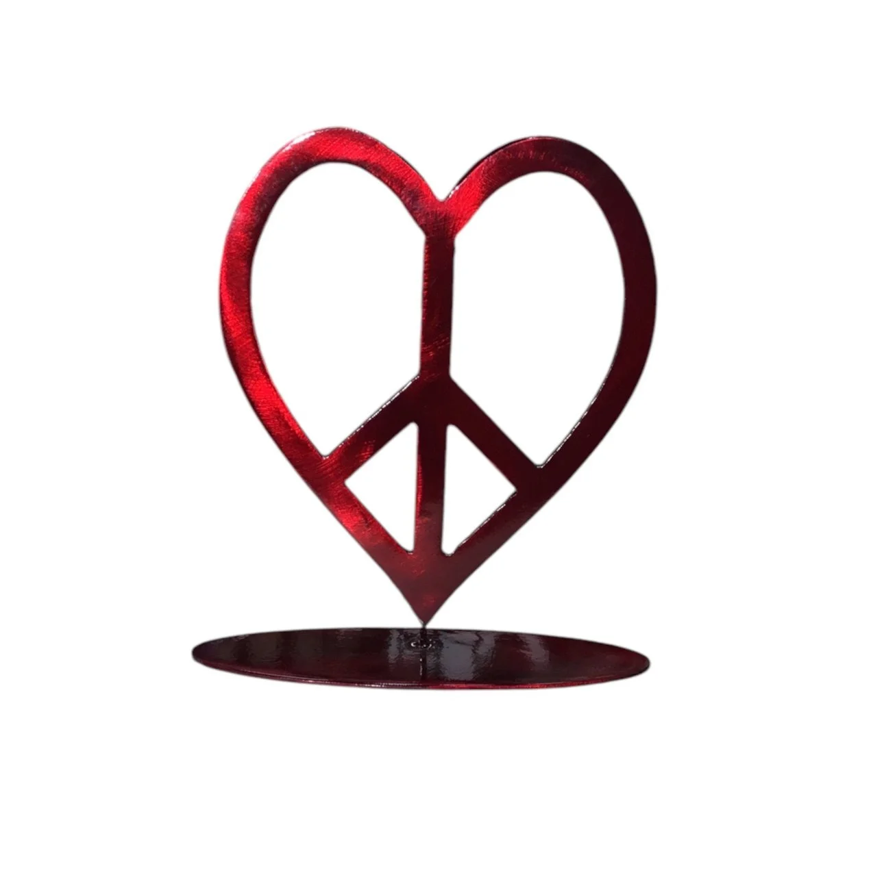 Heart with Peace Sign Metal Table Top
