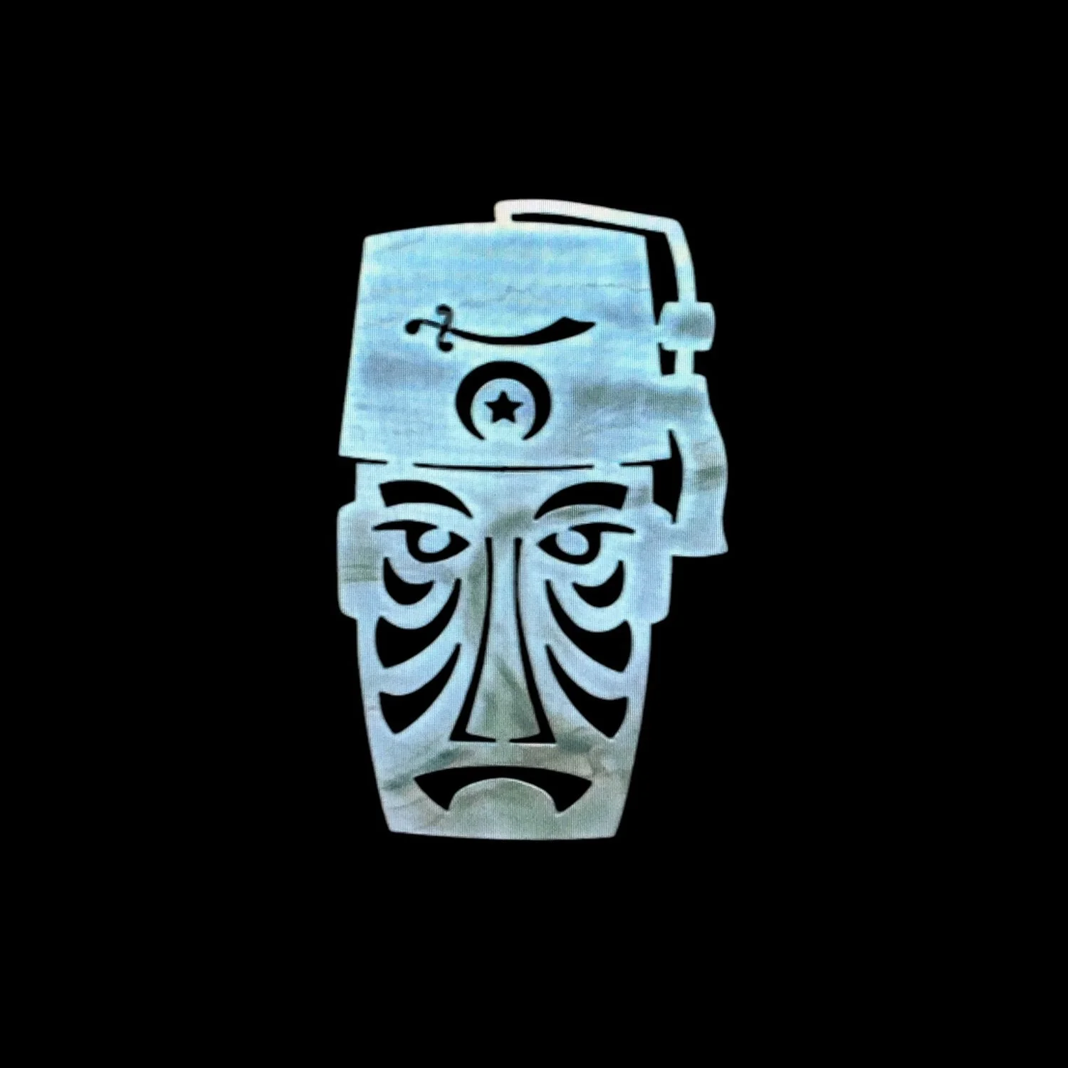Tiki With Fez Metal Cutout